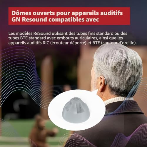 Detalle de Resound Lot de 30 dômes ouverts en silicone pour appareils auditifs GN Resound – compatibles Libero/Nexia/OPN S
