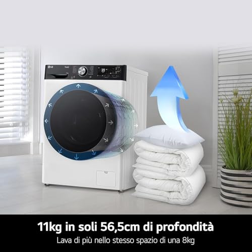 Detalle de LG AI DD F4R7010TSWG Lavatrice 10 kg: efficienza, vapore e controllo Wi‑Fi