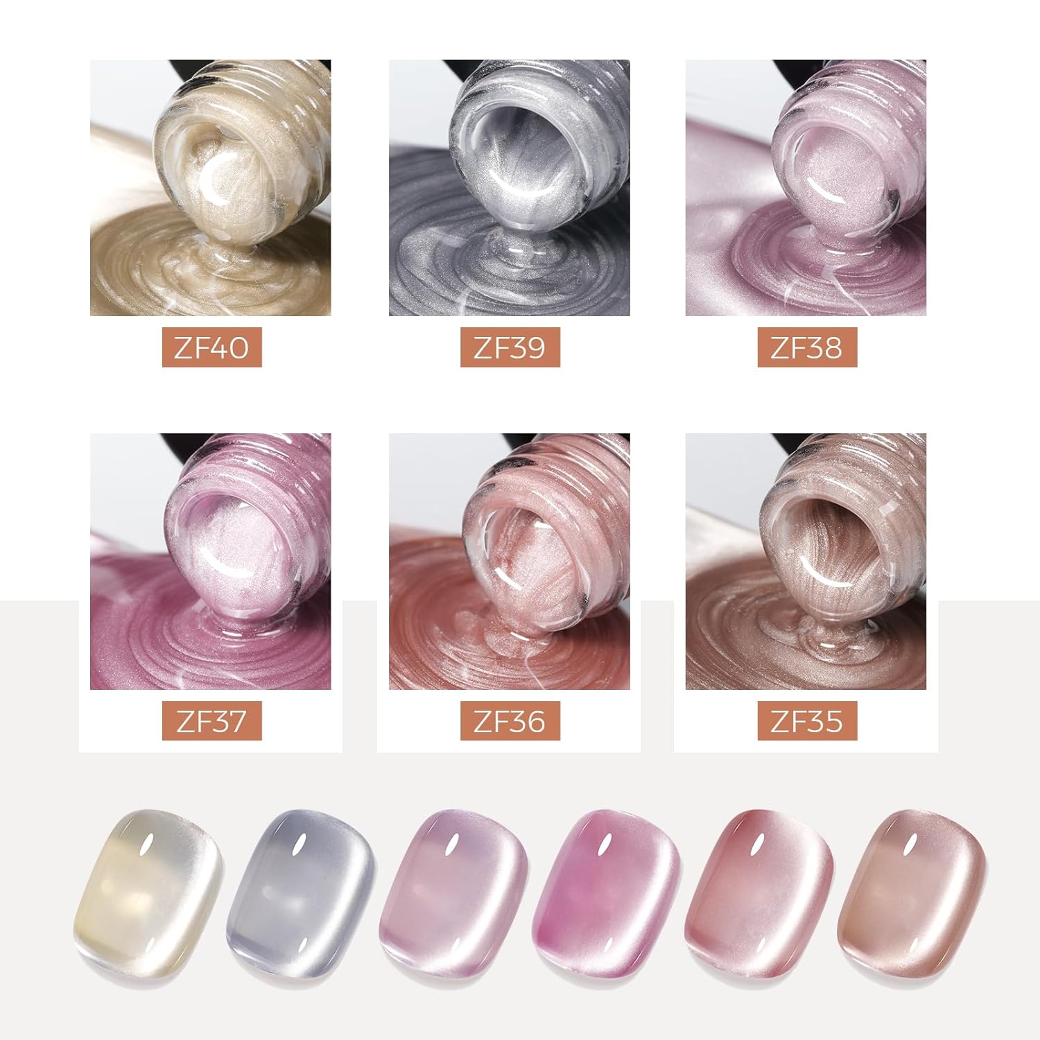 Thumbnail 1 de TOMICCA Cat-Eyes-Gel UV-Nagellack mit Magneten, 6 Farben Glitzer-Set (8 ml) – für DIY & Anfänger