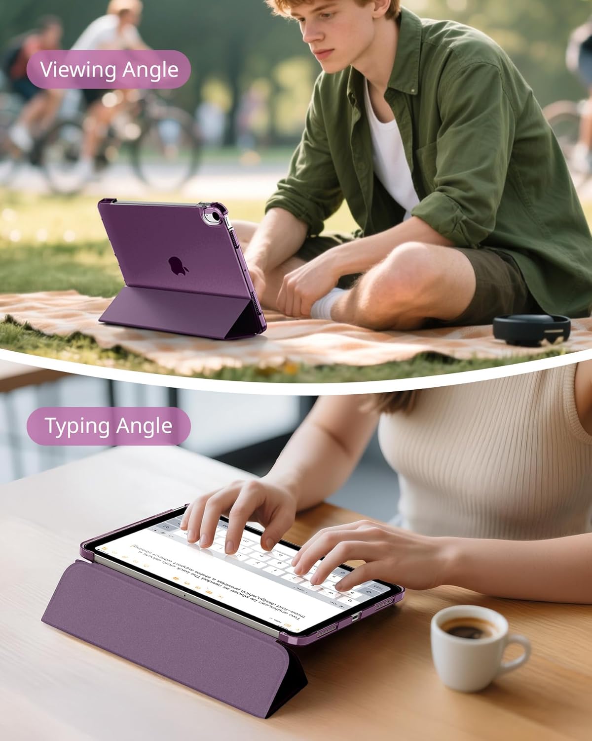 Thumbnail 6 de CACOE Case for iPad A16 11th/10th Gen with Screen Protector (11/10.9in) – Dark Purple