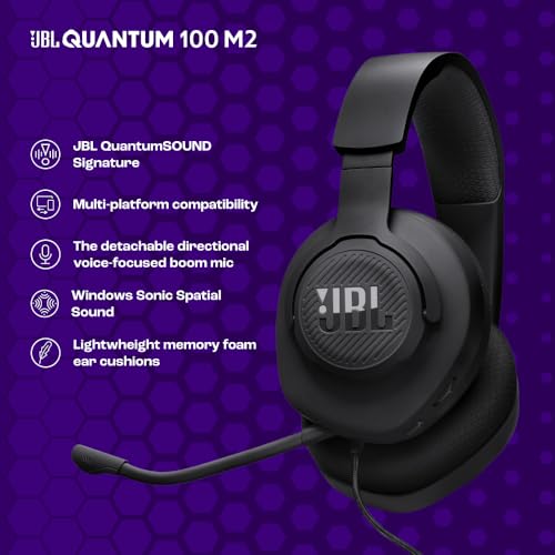 Thumbnail 2 de JBL Quantum 100M2: auriculares gaming con sonido envolvente y micrófono desmontable