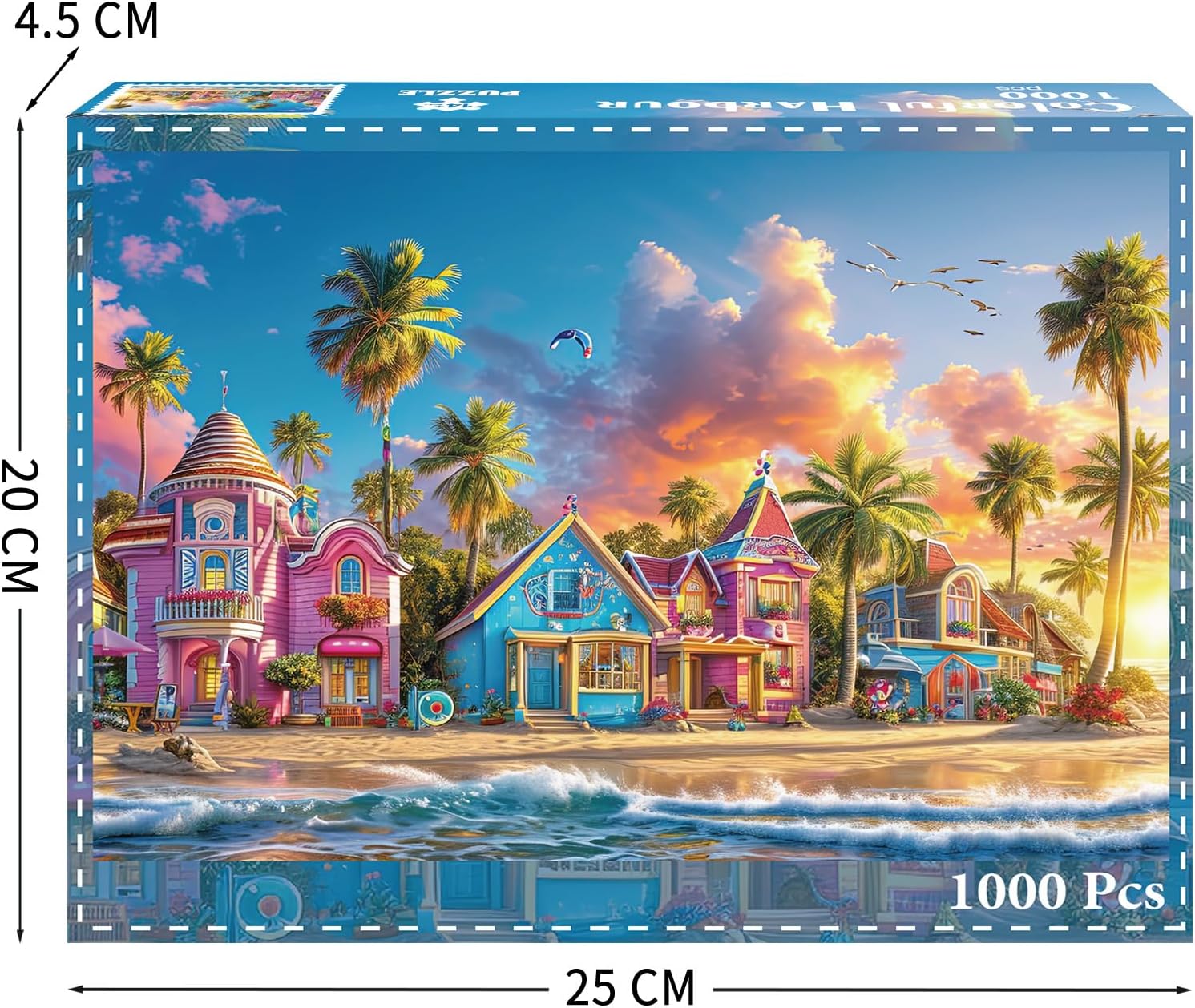 Detalle de HUADADA Puzzle mit 1000 Teilen (70 x 50 cm) – „Impossible Game“ Hafenmotiv für Erwachsene & ab 14