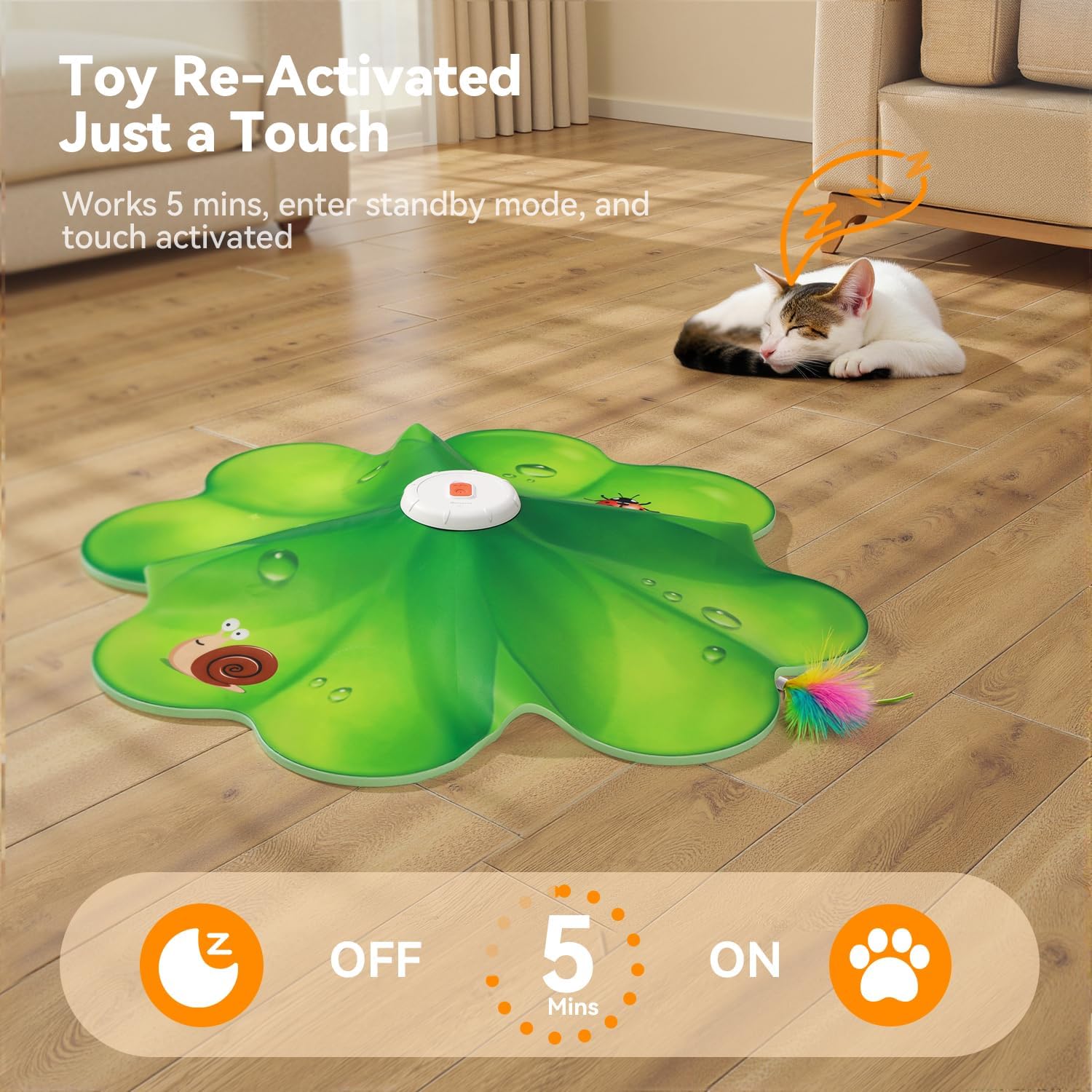 Detalle 2 de FEELNEEDY FN-P20 Interactive Cat Toy with Moving Feathers and LED Red Dot