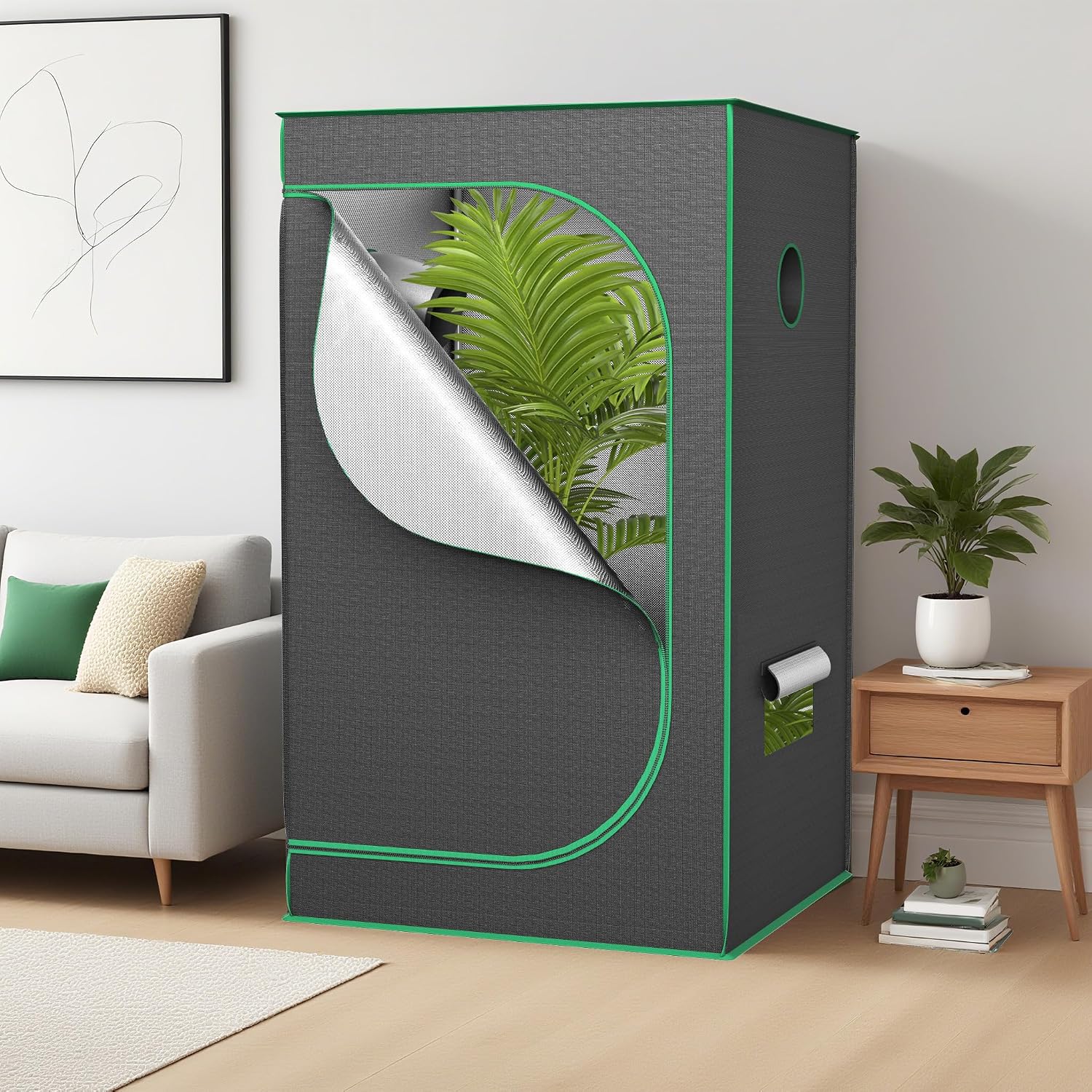 Detalle de LZQ (HAG8888D) Indoor Grow Tent, 80 x 80 x 160 cm, 600D Oxford Fabric