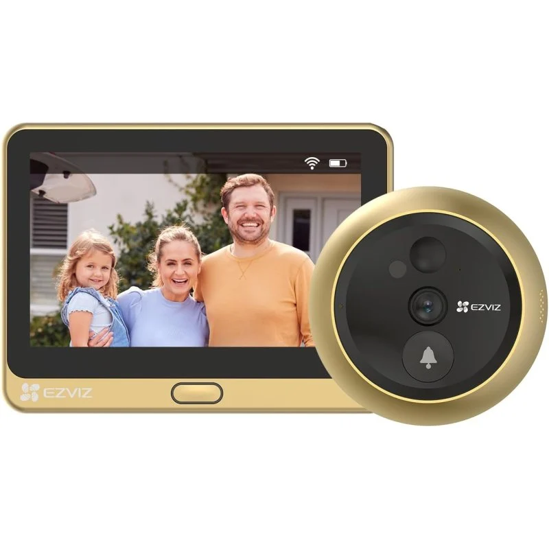 Detalle de EZVIZ DP2C Mirilla digital WiFi FullHD dorado