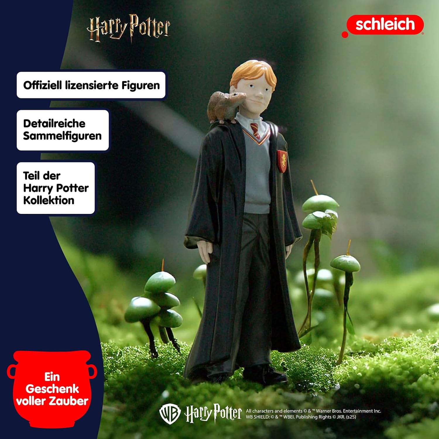 Detalle de SCHLEICH Harry Potter Ron Weasley & Krätze (42634) – 2-teiliges Sammelfiguren-Set