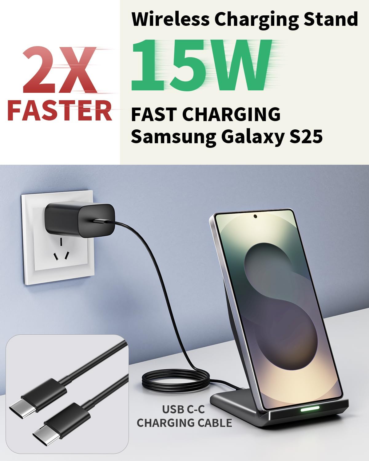 Thumbnail 1 de Wireless Charger Stand 15W Fast Charging