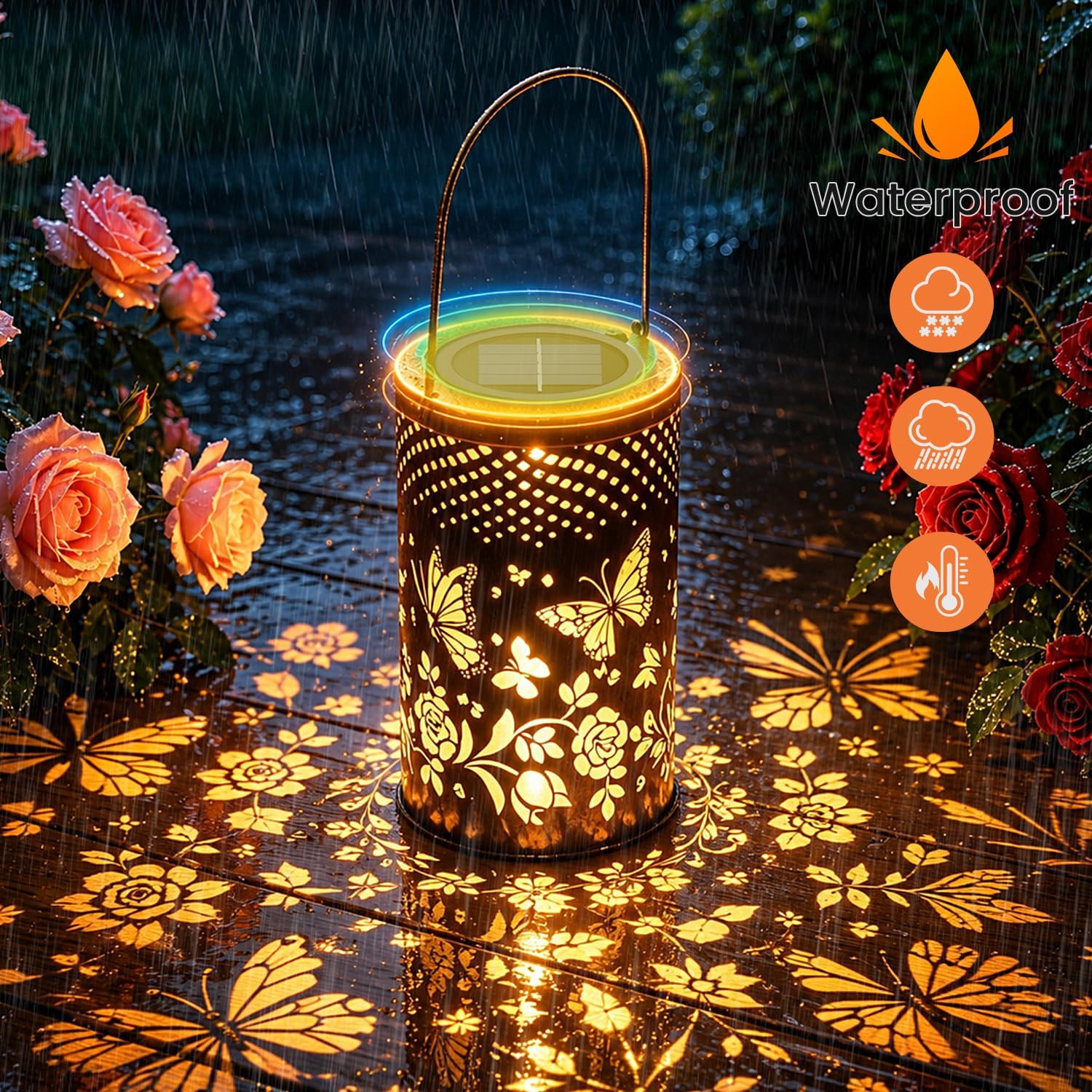 Detalle de 4 Pack Solar Light Replacement Tops, 7 cm – Waterproof Solar Lantern Tops for Outdoor Lights