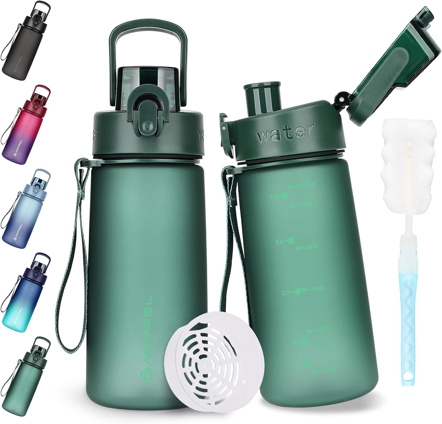 Detalle de AOPREL Trinkflasche 600 ml aus BPA-freiem Tritan – auslaufsicher für Sport, Schule & Büro