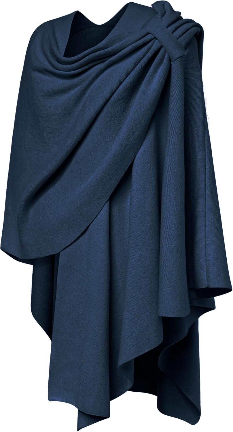 Thumbnail 4 de PULI women’s cross front shawl wrap cardigan poncho for evening wear, weddings and travel