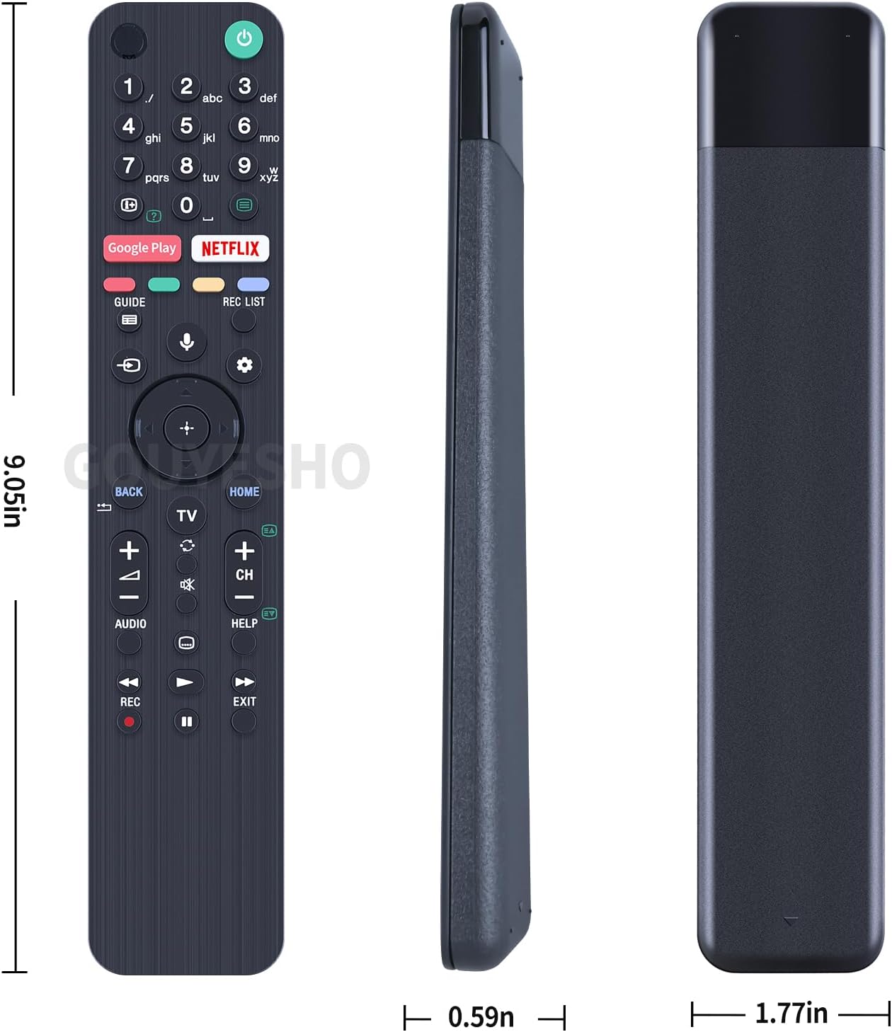 Detalle 2 de RMF-TX500E Voice Replacement Remote Control for Sony Smart TV (KD-55XG8577 / KD-55XH9005 / KD-55XH9505 / KD-65XG8596 / KD-65XG9505 / KD-65XH9288 / KD-75XG9505) with Netflix & Google Play Buttons