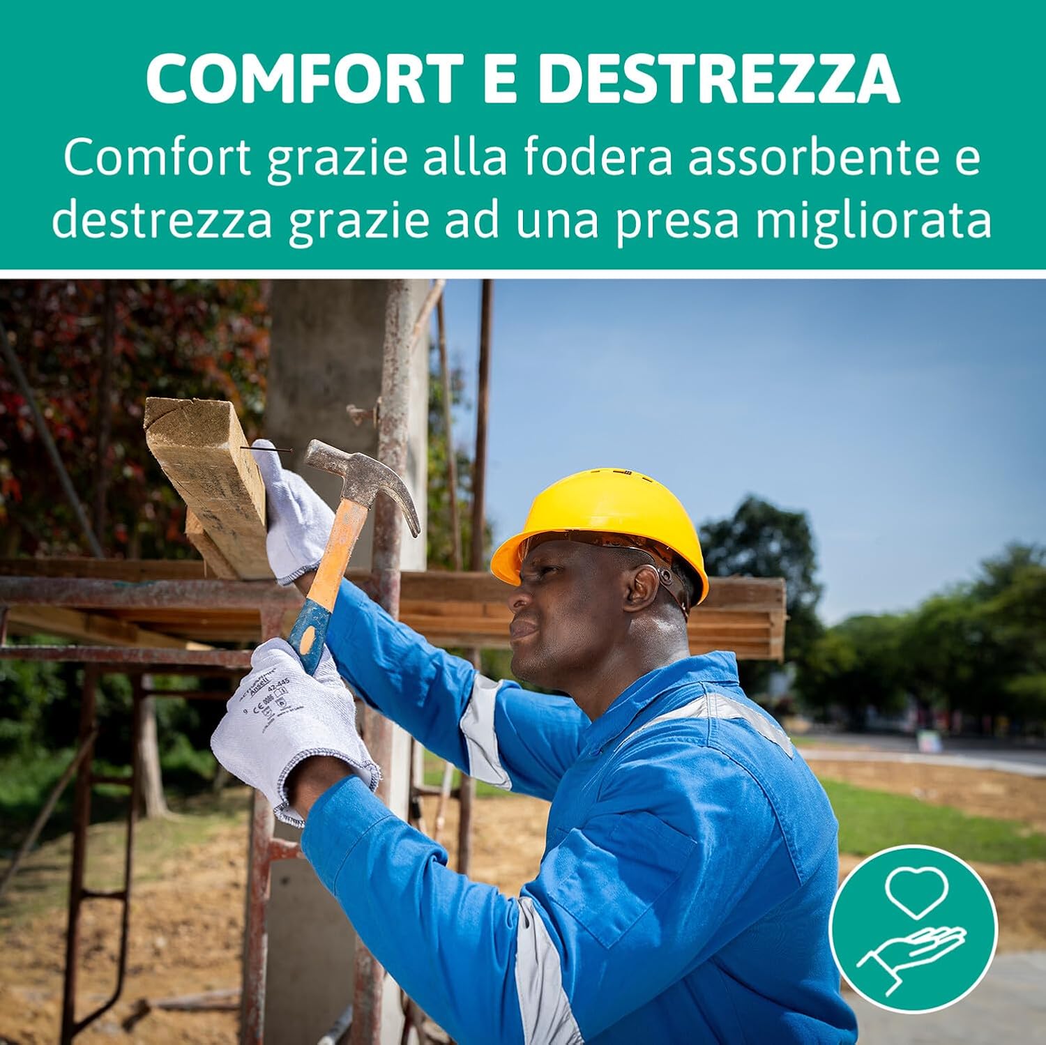 Detalle de Ansell ActivArmr 42-474 Guanti Termoresistenti, taglia L, uso meccanico e chimico