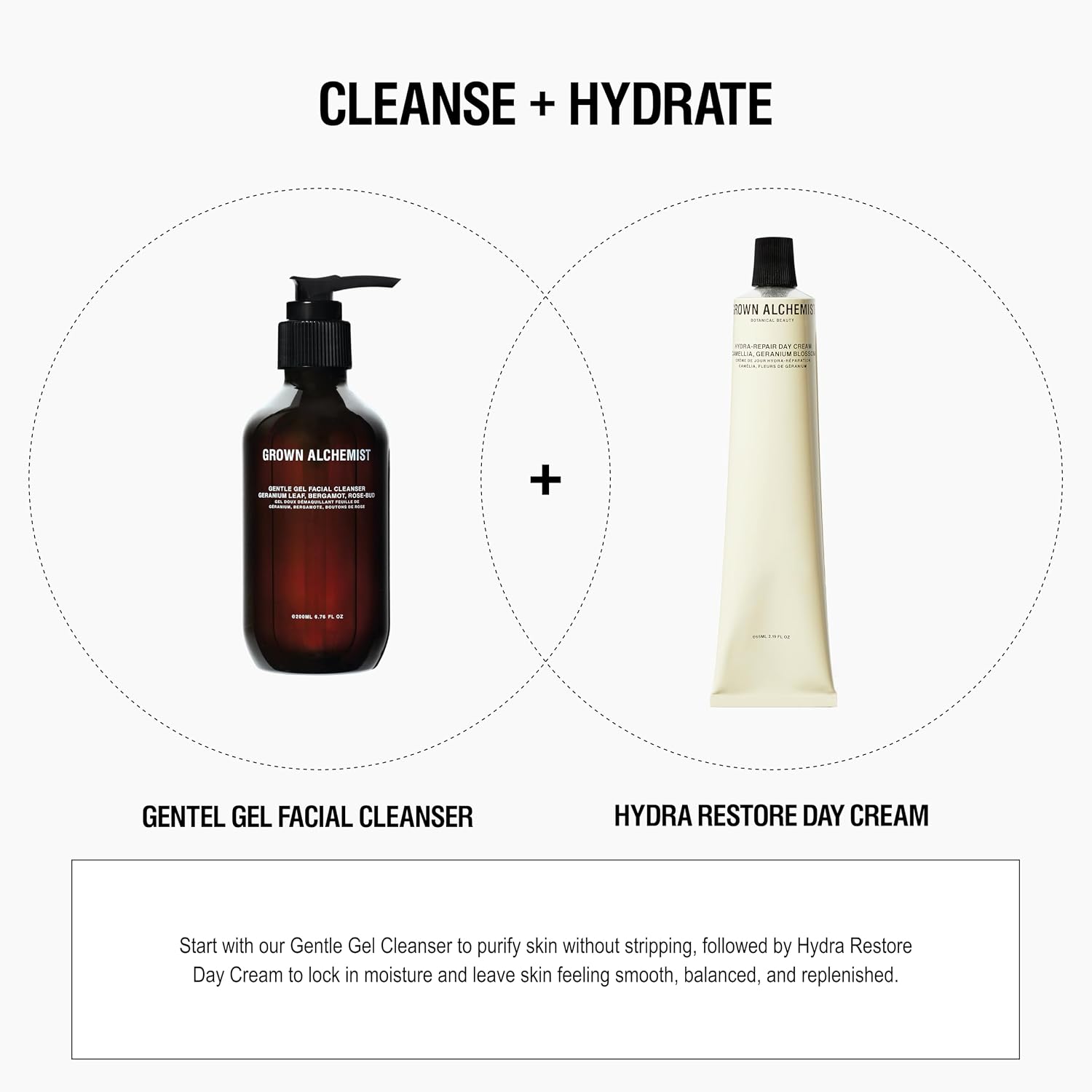 Detalle de Grown Alchemist Facial Cleanser, Gentle Gel Cleanser Geranium Leaf, Bergamot & Rosebud Oil (200 ml)