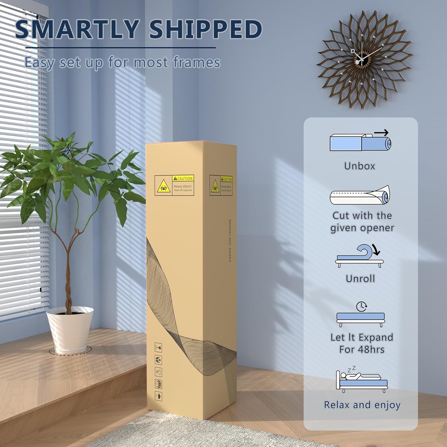 Thumbnail 6 de Acochey Single Mattress 10 Inch Gel Memory Foam 90x190cm
