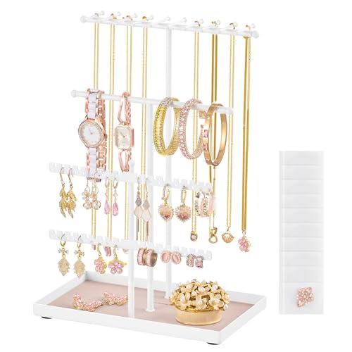 Detalle de SONGMICS Soporte para Joyas: Organizador de 3 Niveles de Acero