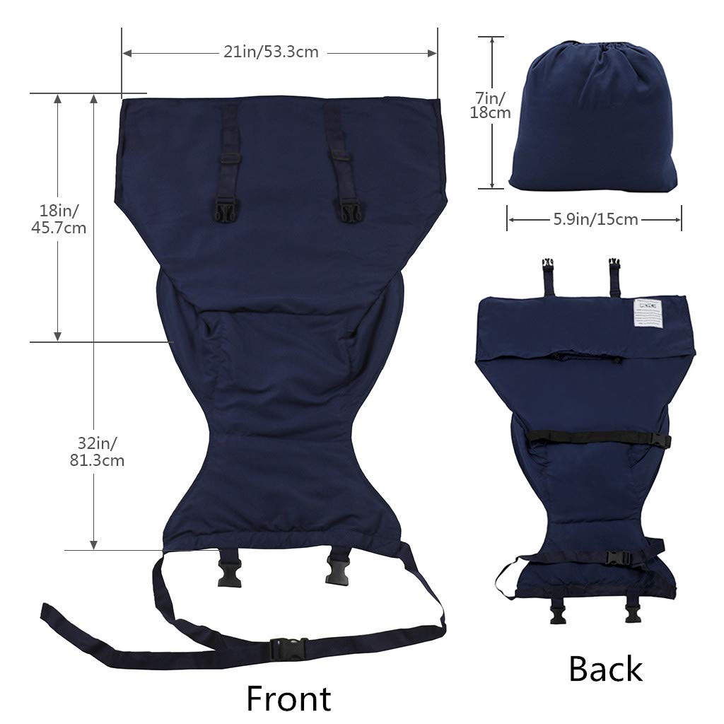 Detalle de Vine Easy Seat: Tragbarer Reisehochstuhl – verstellbar, waschbar, Blau