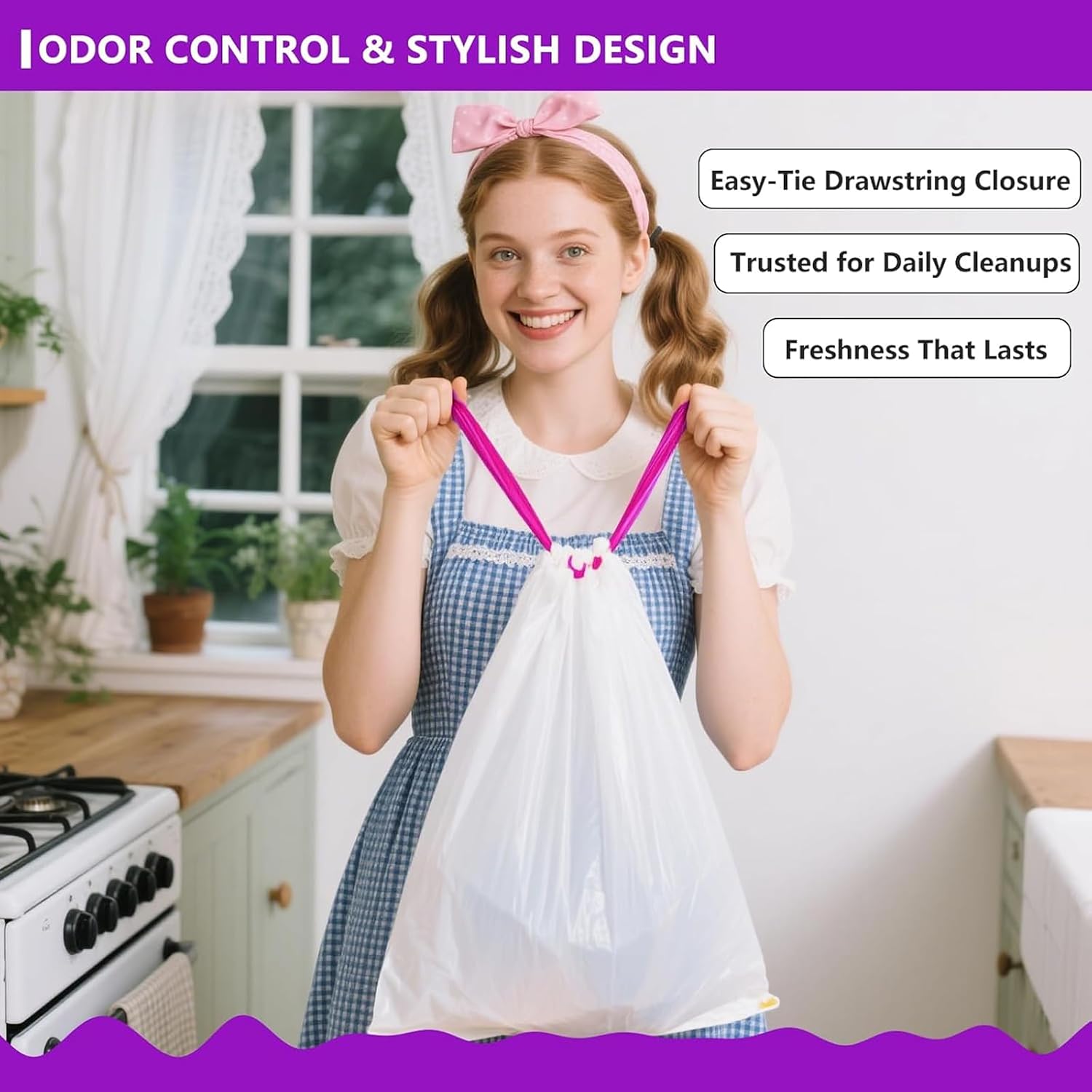 Detalle 2 de 4-Gallon Drawstring Trash Bags