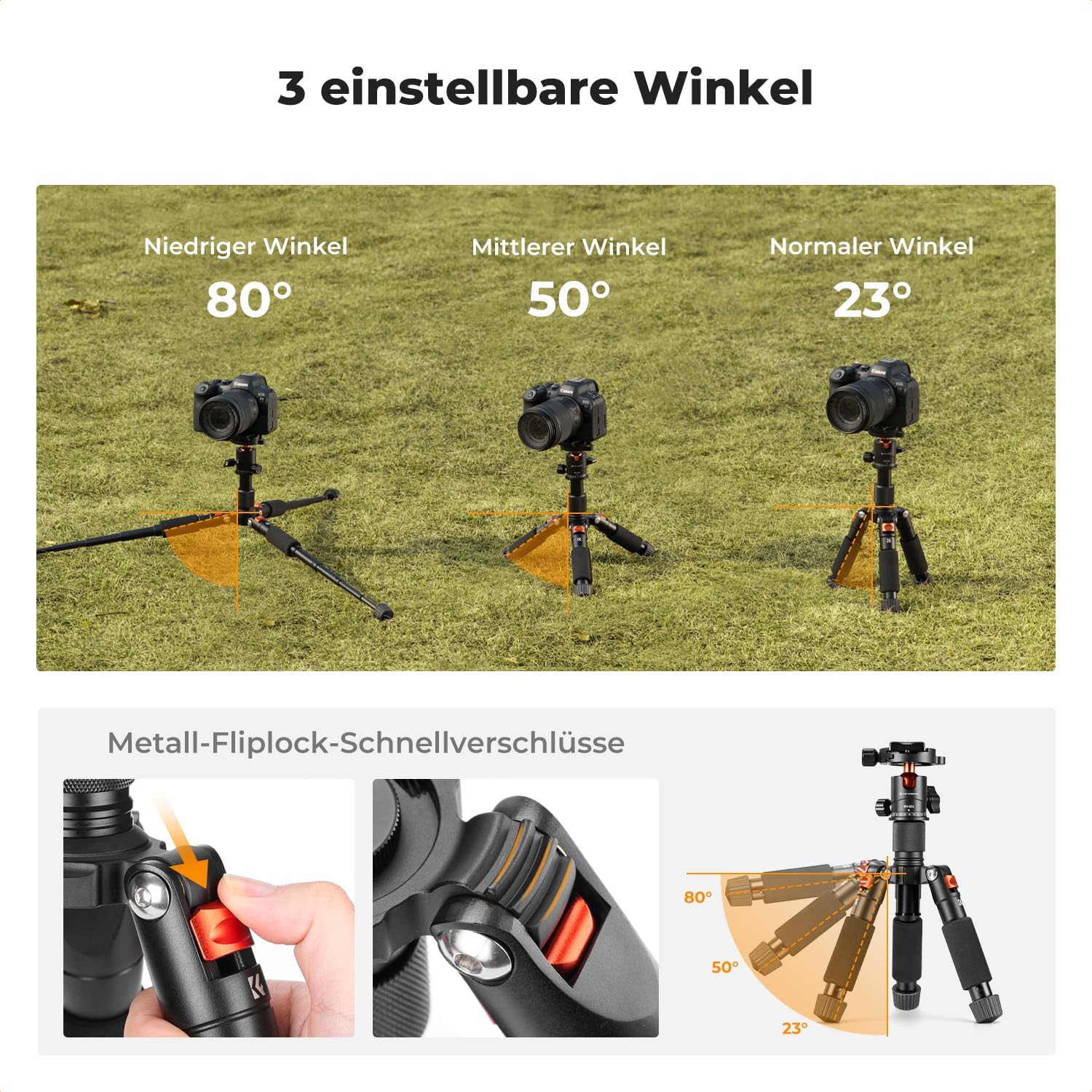 Thumbnail 4 de K&F CONCEPT Mini Stativ 52 cm Tischstativ