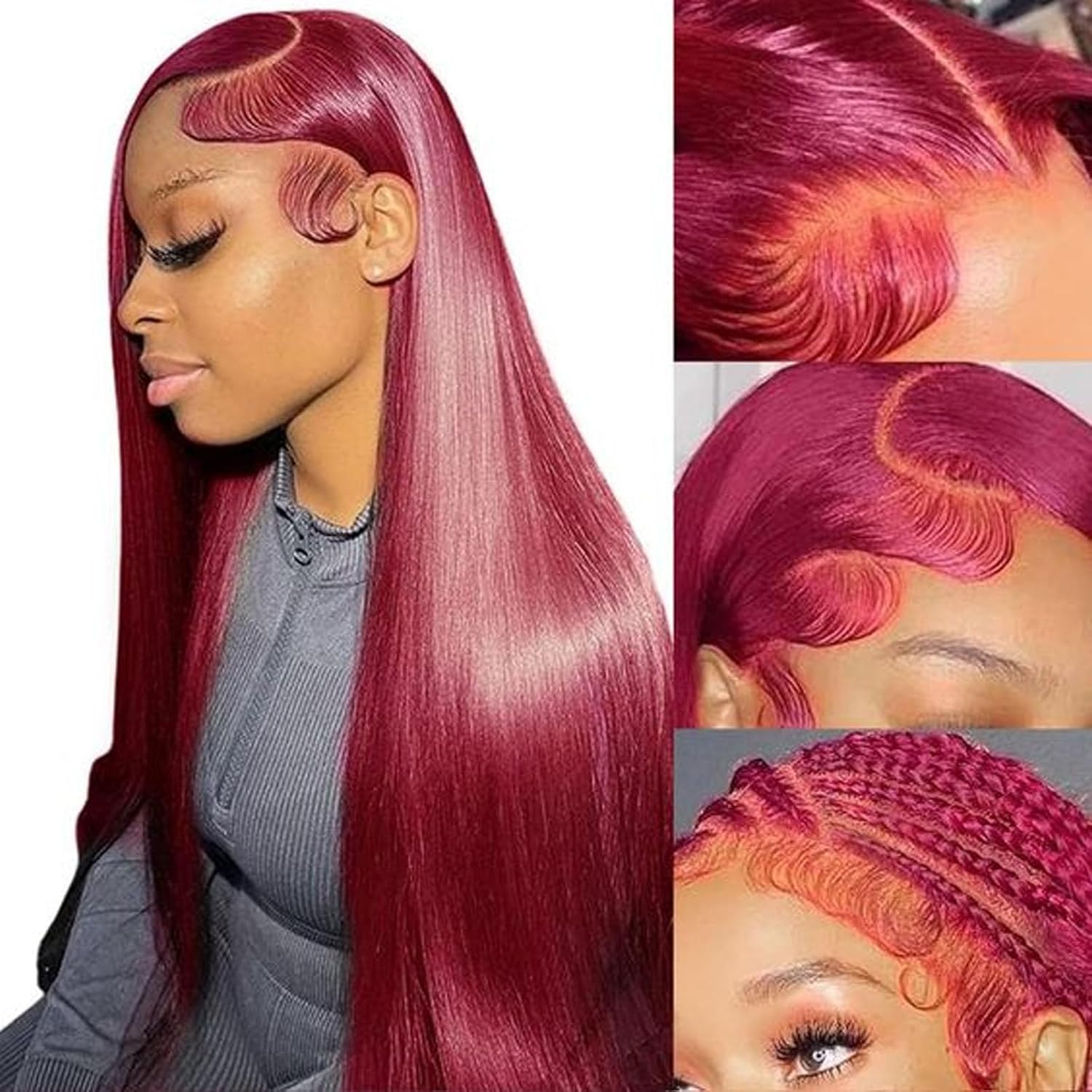 Detalle de Fiumer Burgundy Wig 28inch 💇♀
