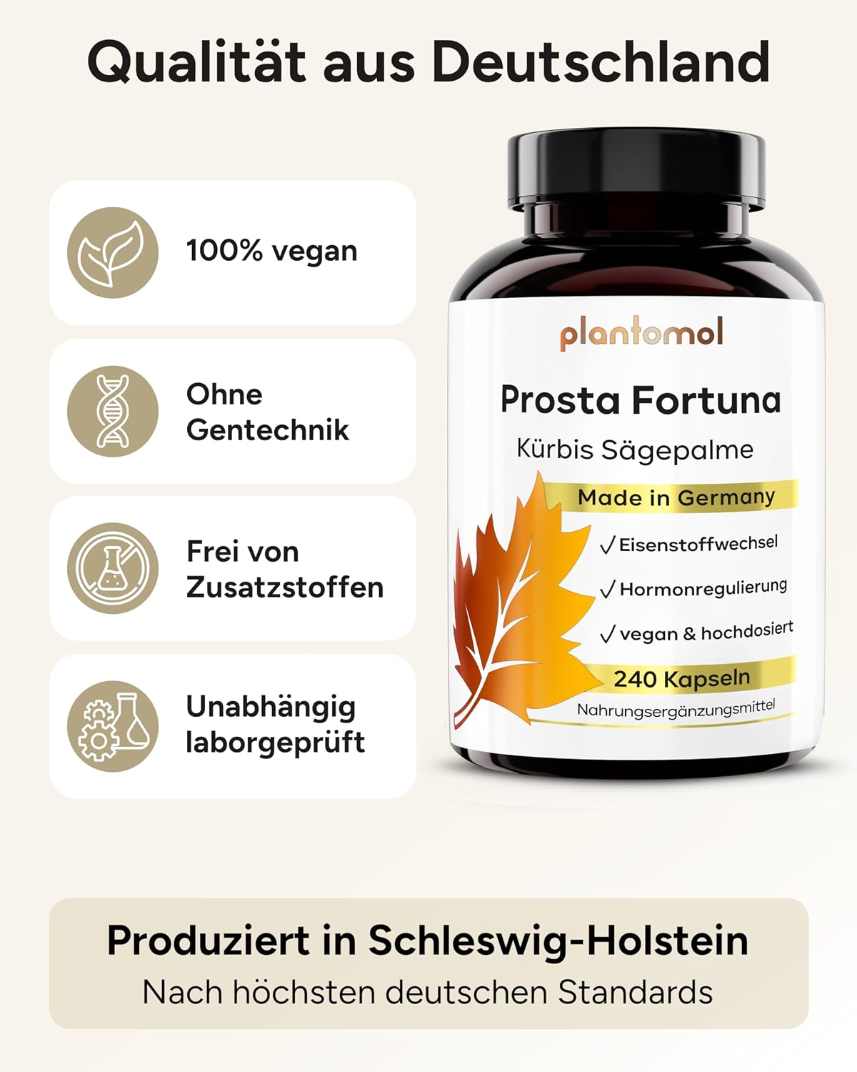 Thumbnail 6 de 9-fach Komplex Prosta Fortuna Kapseln Hochdosiert – Kürbiskern-Extrakt, Sägepalmen-Extrakt & Beta Sitosterol, 4 Monate