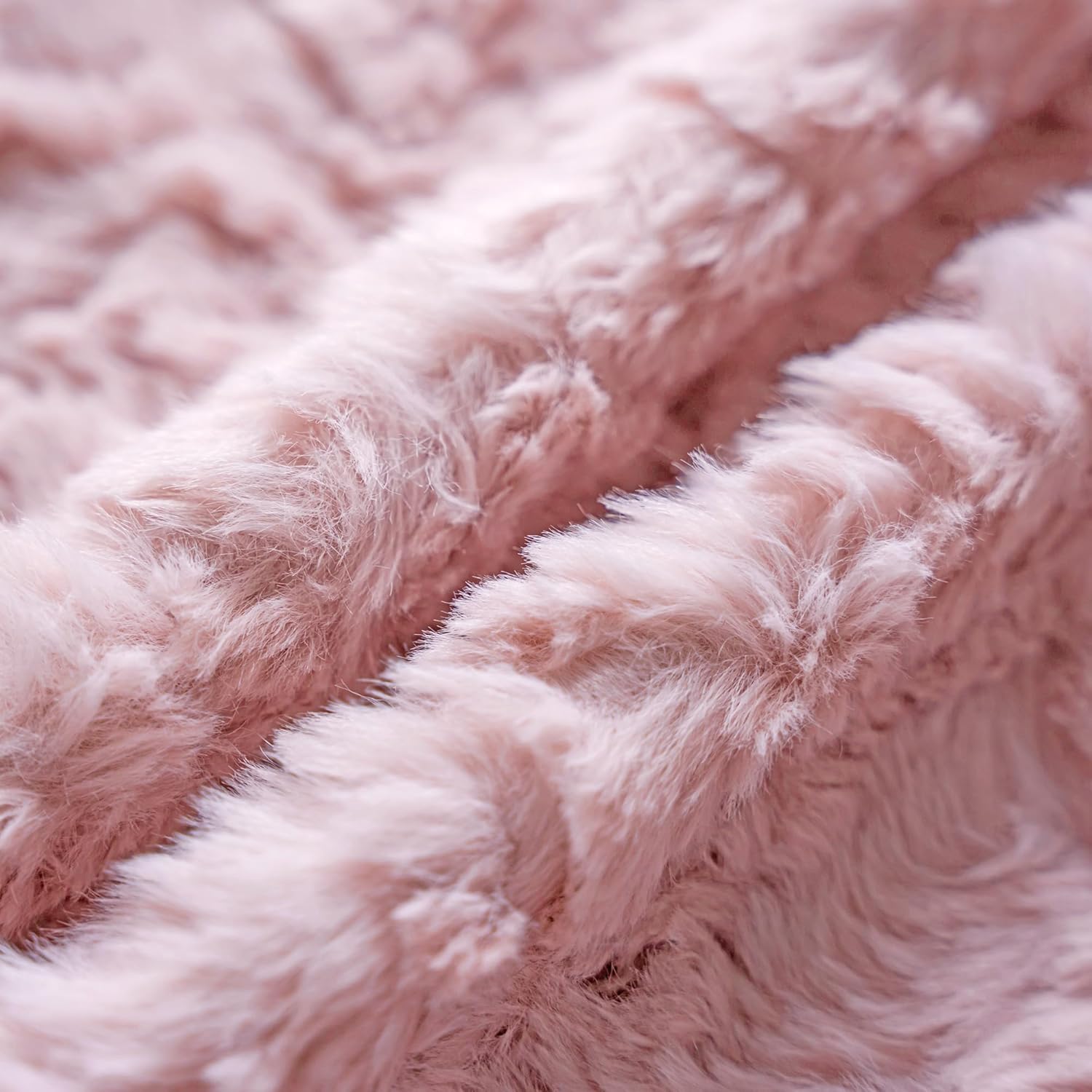 Thumbnail 4 de Neelvin pack of 2 double-sided faux fur cushion covers, 40x40cm (16x16 inch) in pink