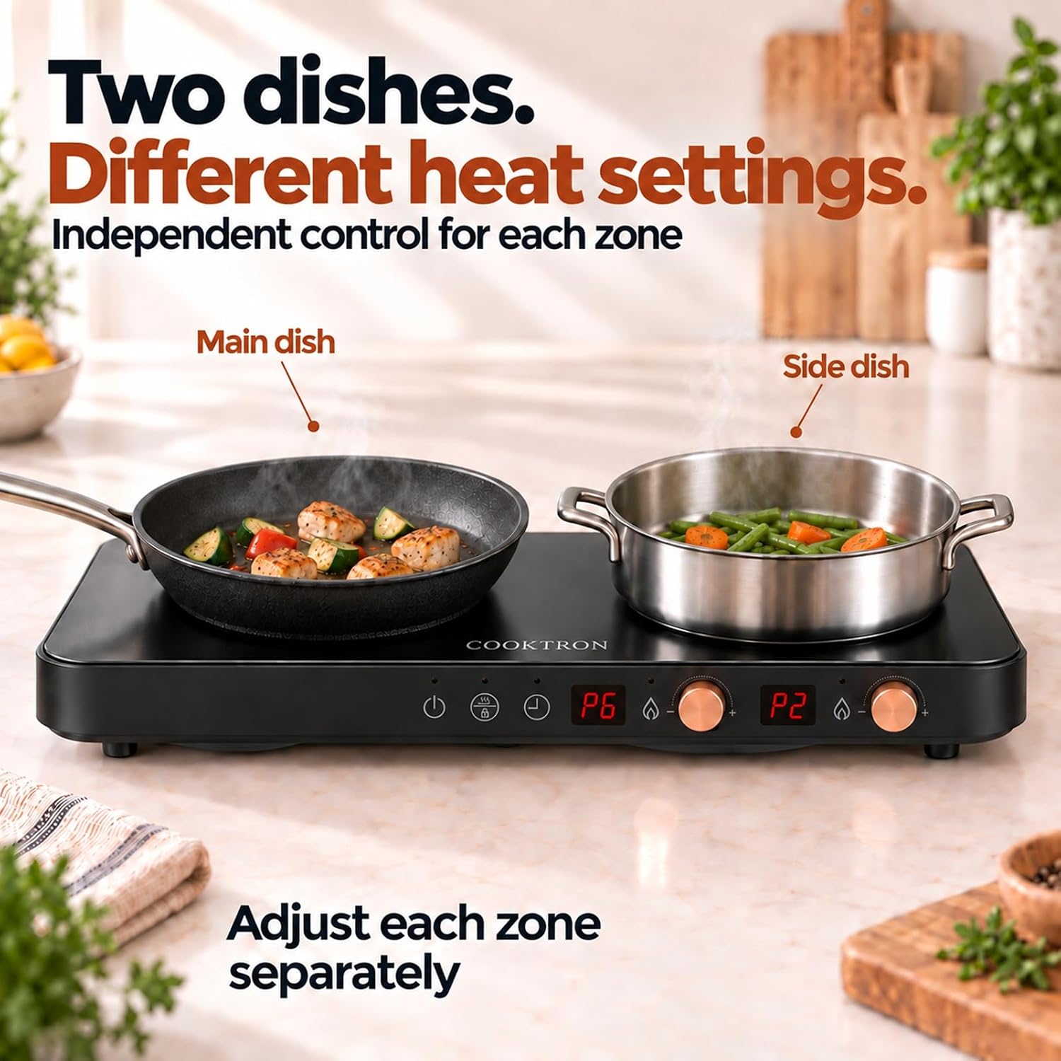 Detalle 2 de COOKTRON Portable Induction Cooktop 1800W