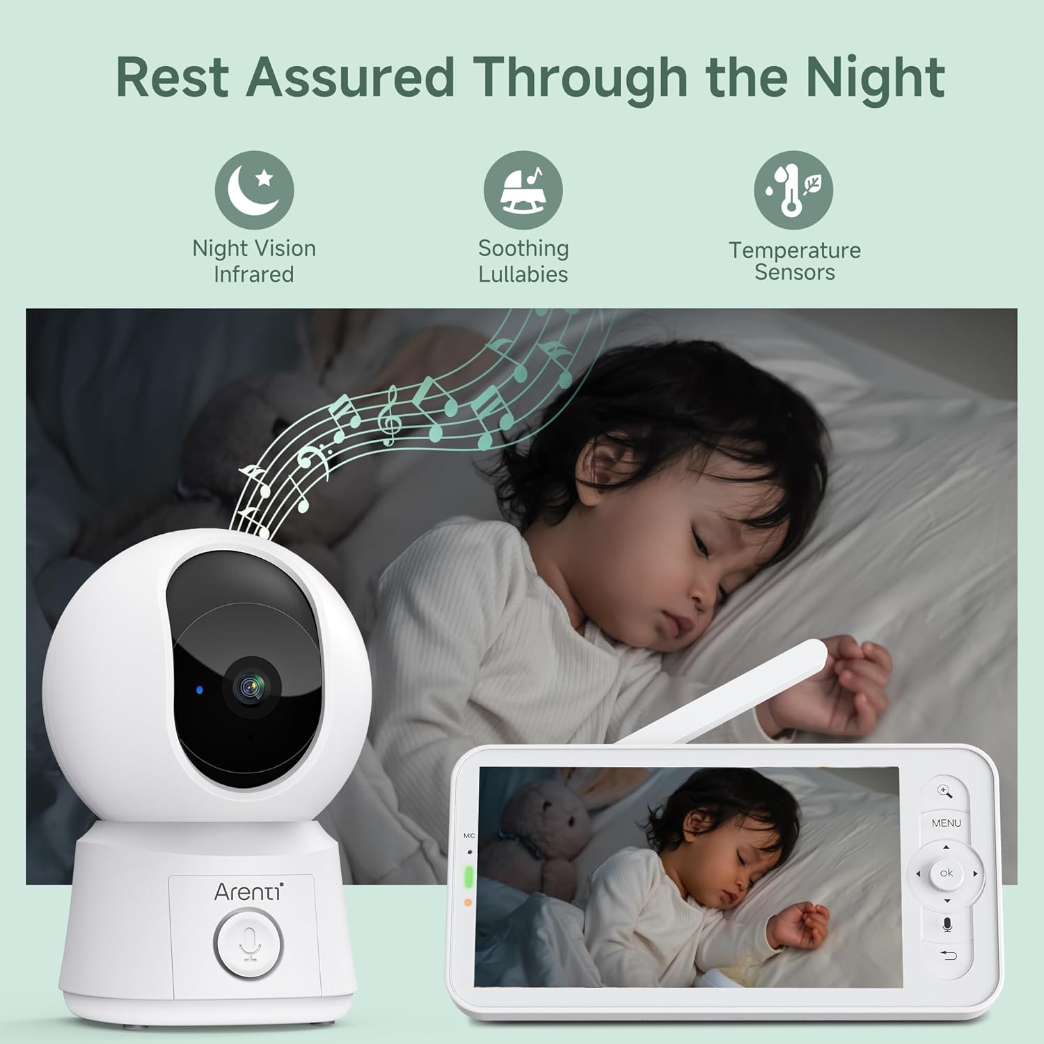 Thumbnail 4 de ARENTI 1080P Wi‑Fi Smart Baby Monitor 3350mAh 👶🏻