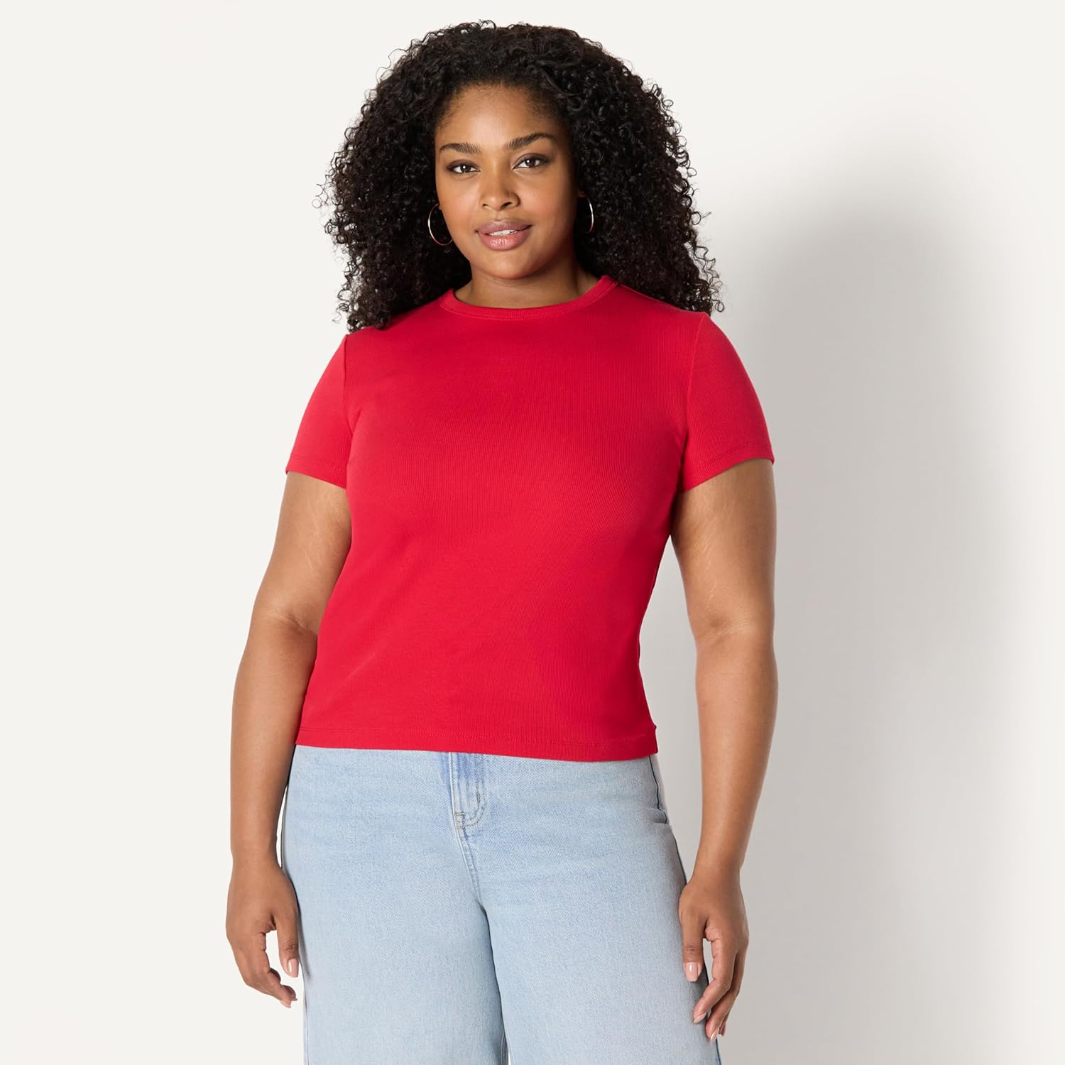 Thumbnail 5 de Amazon Essentials Damen Slim-Fit-T-Shirt mit kurzen Ärmeln – schlankes Basic-T-Shirt in Rippstrick-Optik