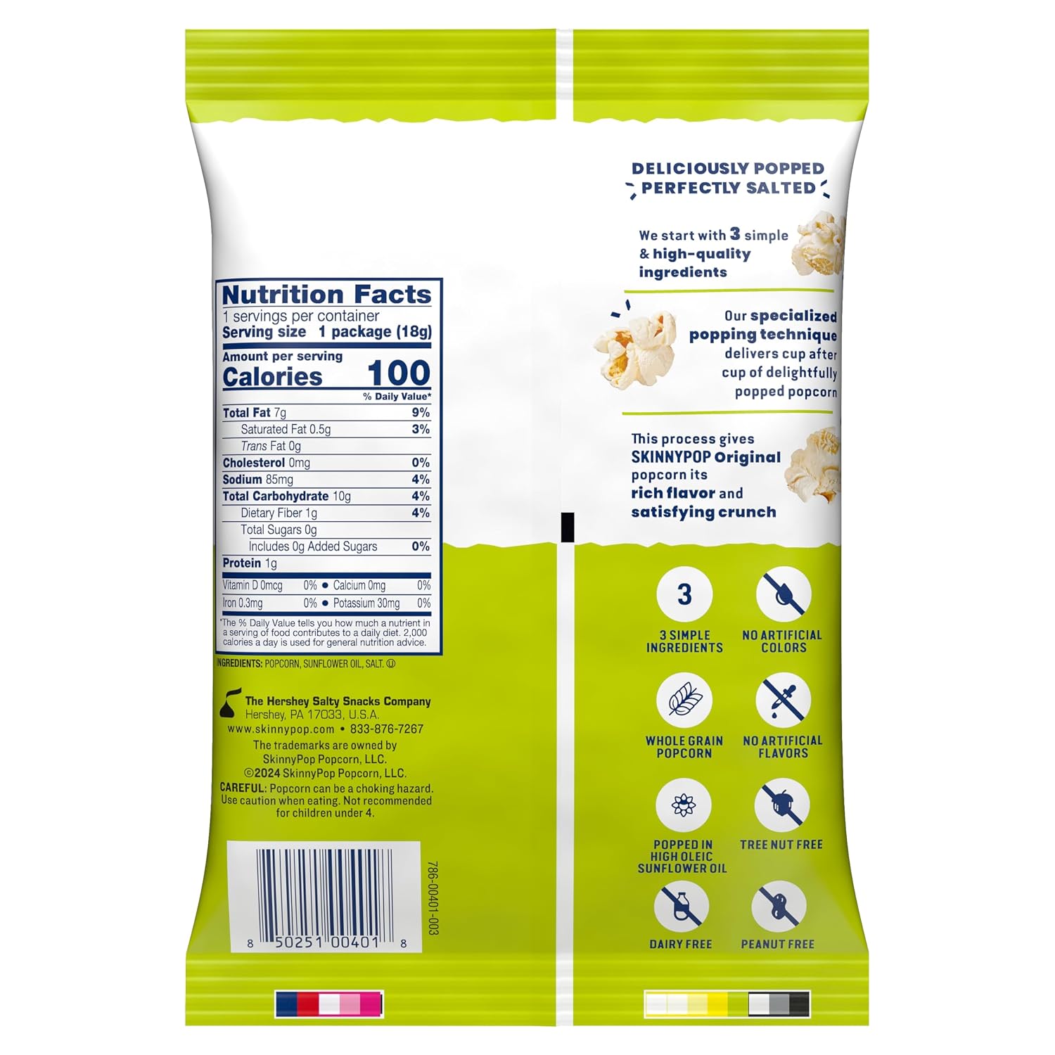 Detalle de SkinnyPop Popcorn Bags, Original — 30 Count