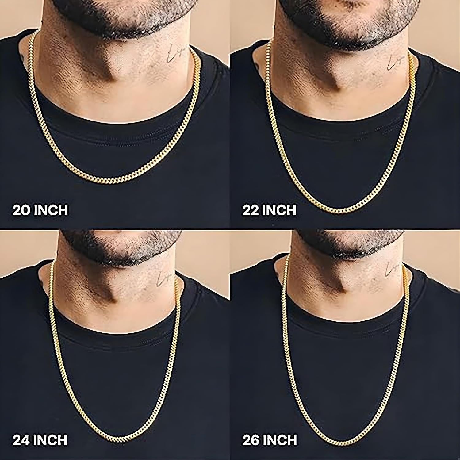 Thumbnail 3 de JAXXON Cuban Link Necklace 22in Gold Men's Necklace