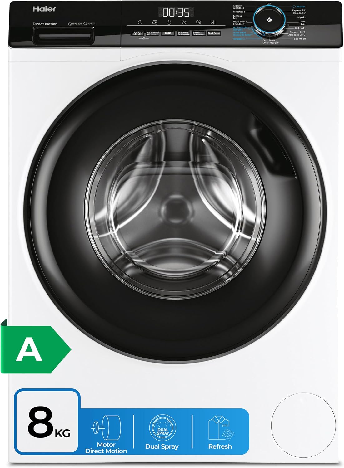 Detalle de Haier HW80-B14939-IB Lavadora 8 kg vapor