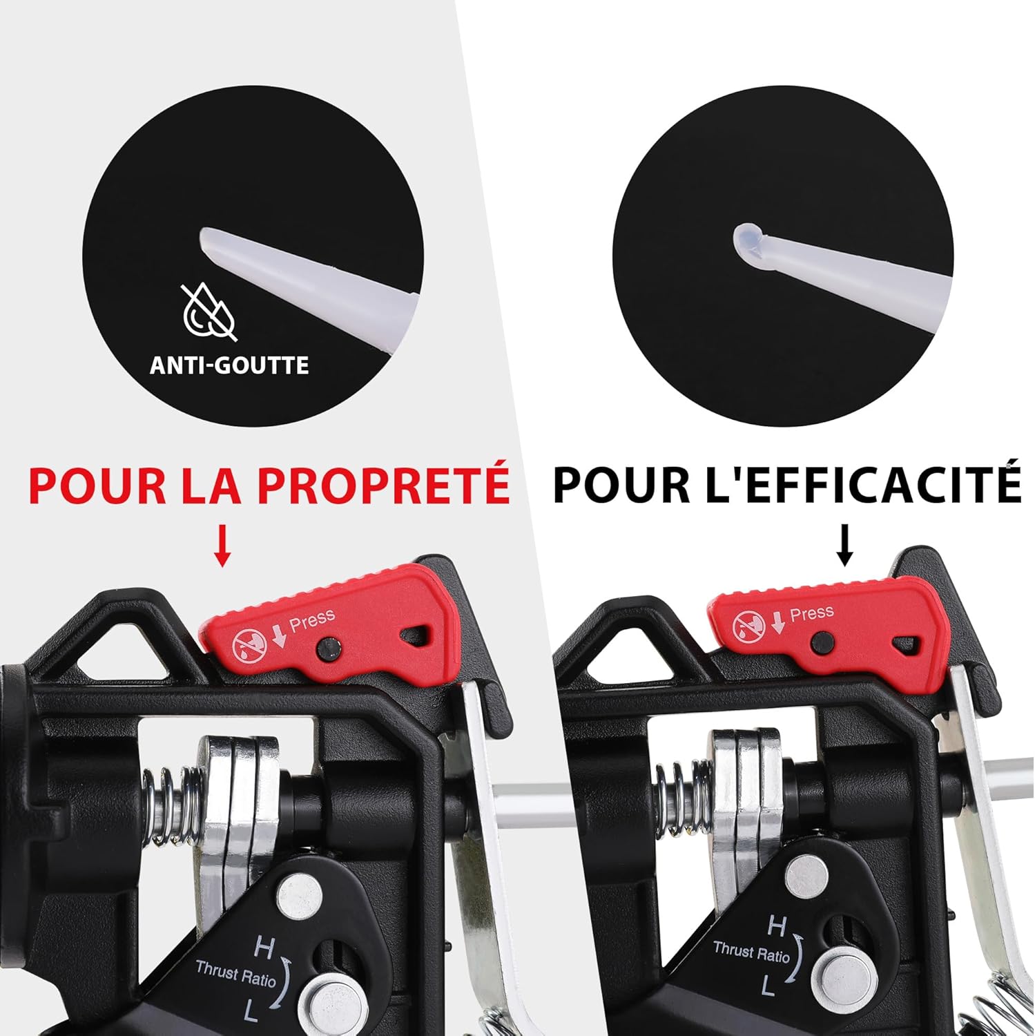 Thumbnail 6 de WORKPRO Pistolet à Calfeutrer Silicone en Métal – double poussée, 360° et 2 rapports 9:1 / 18:1
