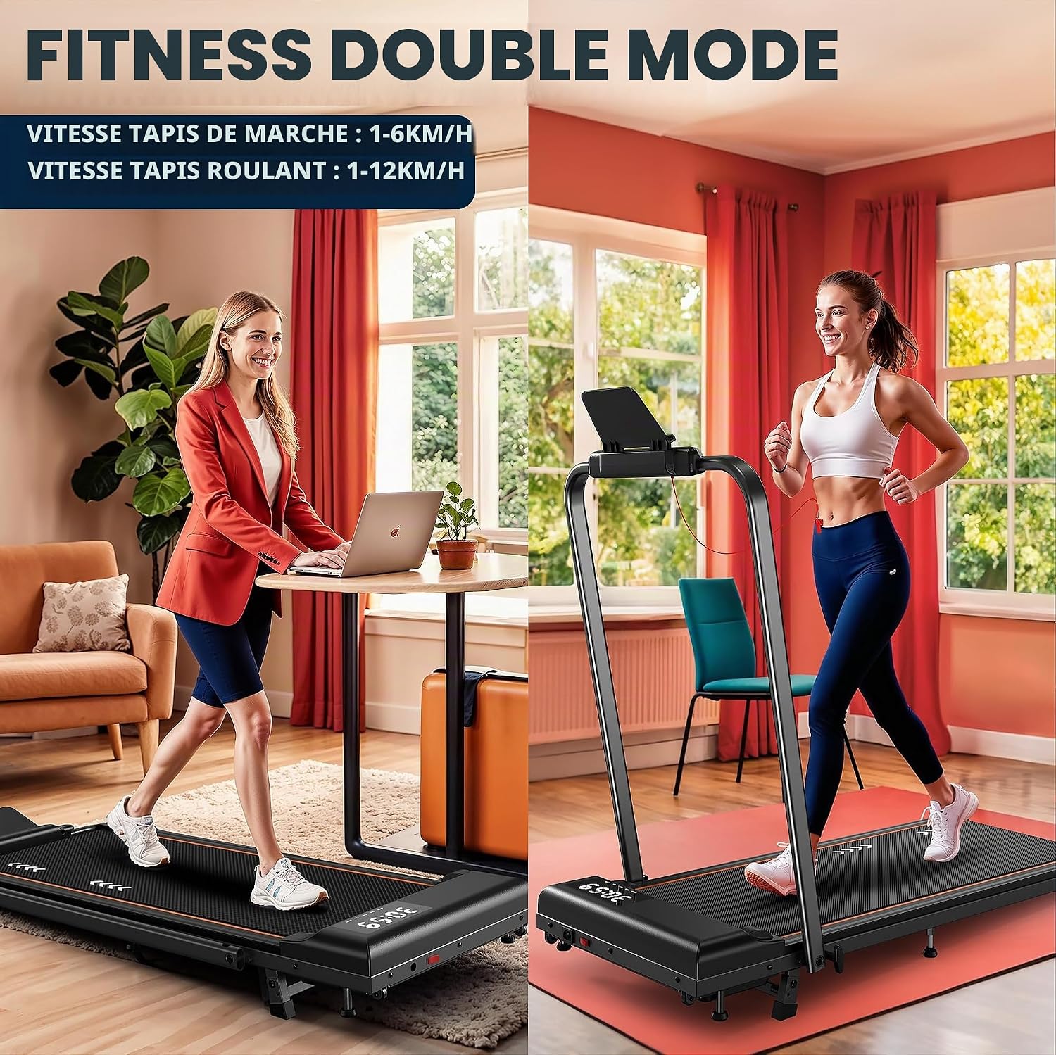 Detalle 2 de Orisyn TW2 plooibare 2-in-1-loopband, 1–12 km/u en manuele helling van 7%