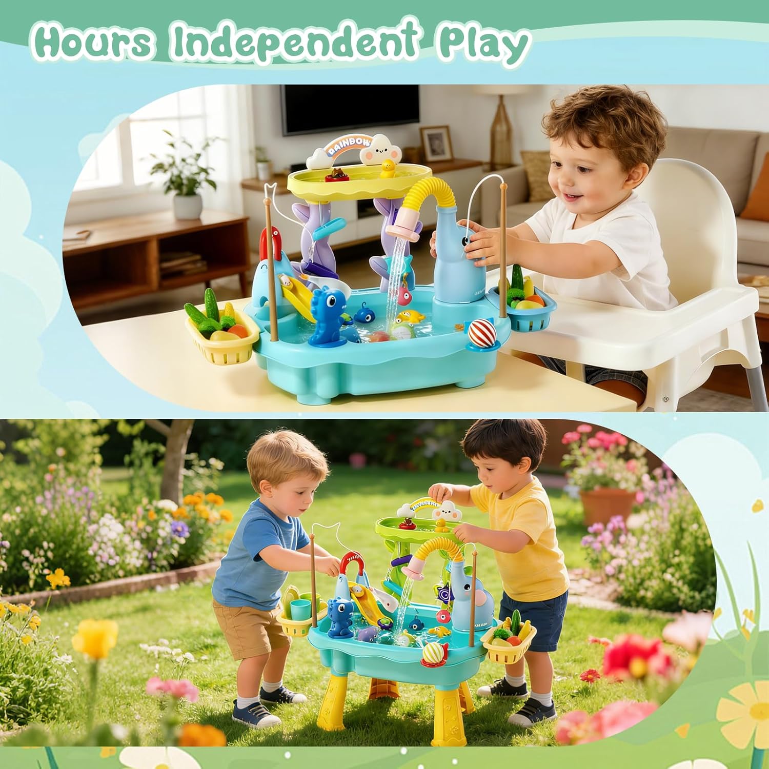 Thumbnail 3 de NOPROB 2027 Upgraded Toddlers Water Table with Electric Pump — 4-in-1 Play Station for 18 Months to 8 Years (Blue)