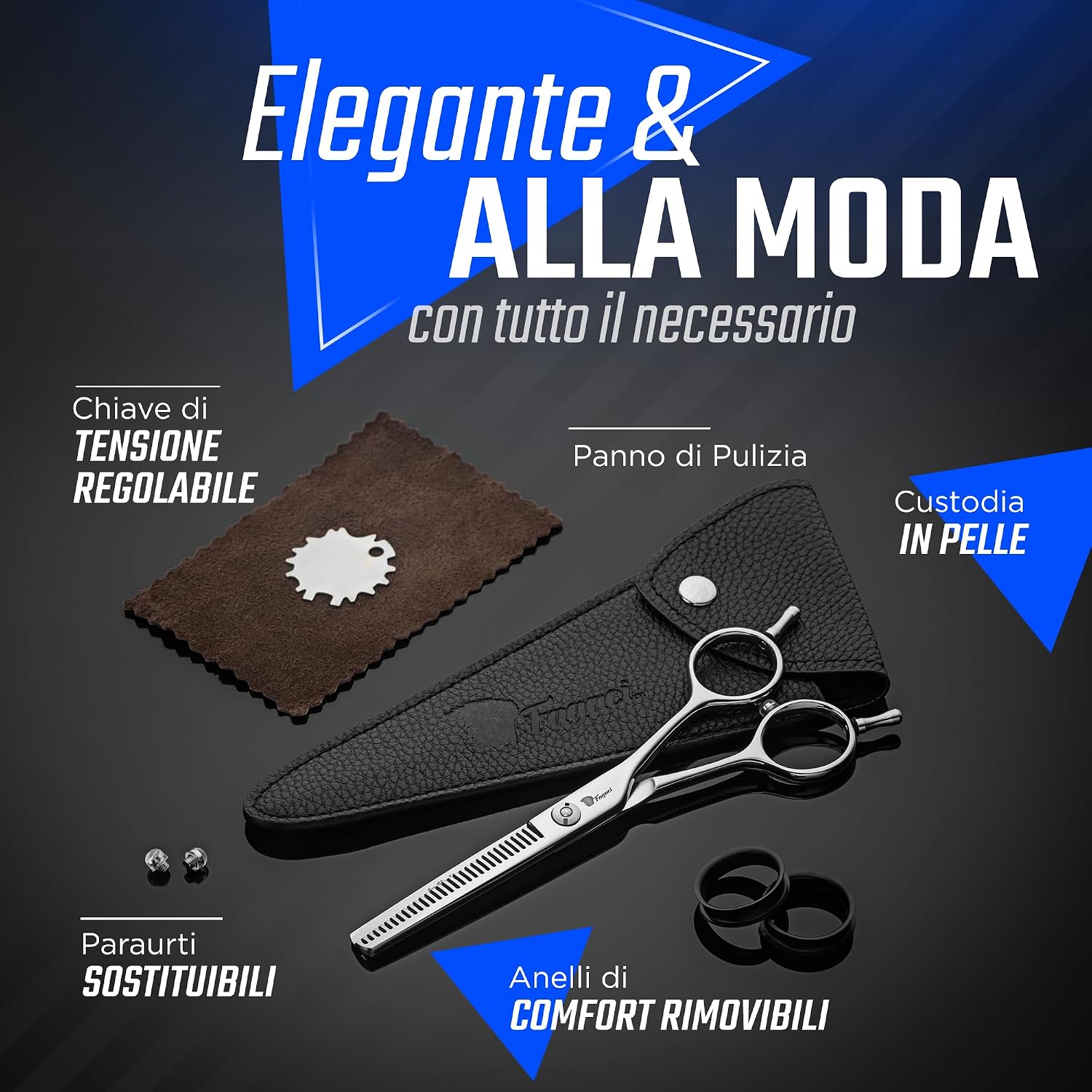 Thumbnail 6 de Fagaci Forbici per Sfoltire i Capelli 5.5\" con Acciaio 440C – Forbici Professionali per Parrucchiere e Barbiere, Lame Sottili