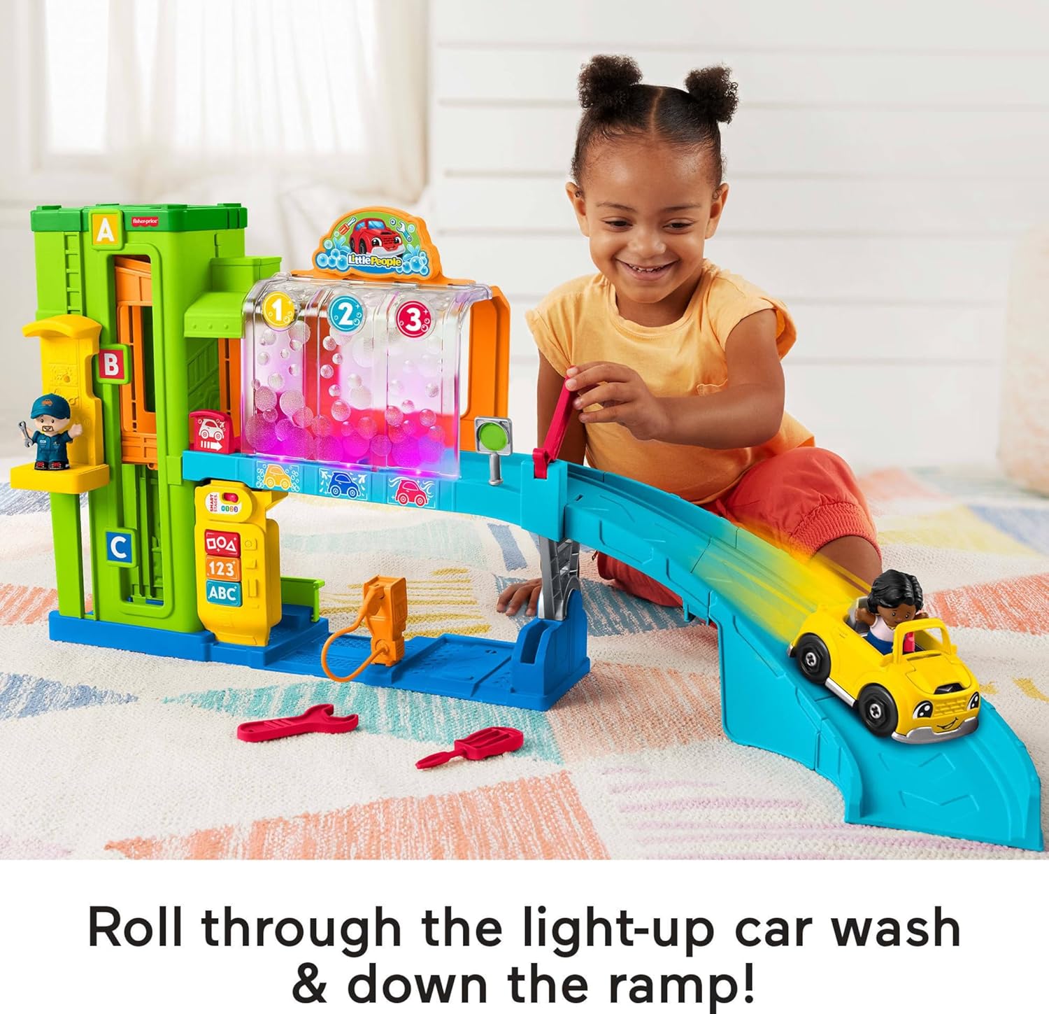 Thumbnail 4 de Fisher-Price Little People Car Garage With Smart Stages Content (HRB33) – Multi-colour UK English