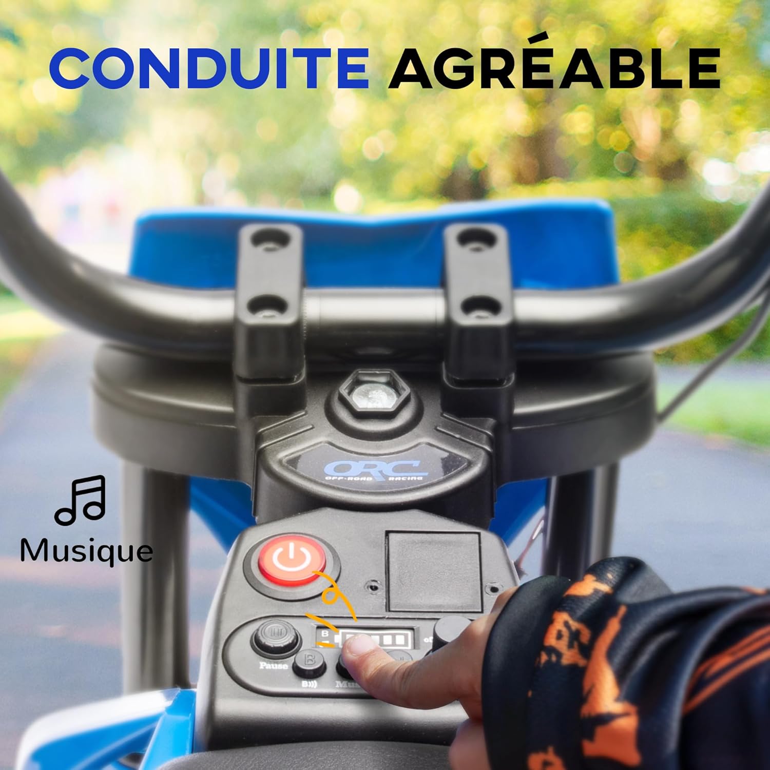 Detalle de AIYAPLAY Moto électrique Enfants – Moto Cross 12V pour enfants (3–6 ans), 2 moteurs, vitesse max 5 km/h