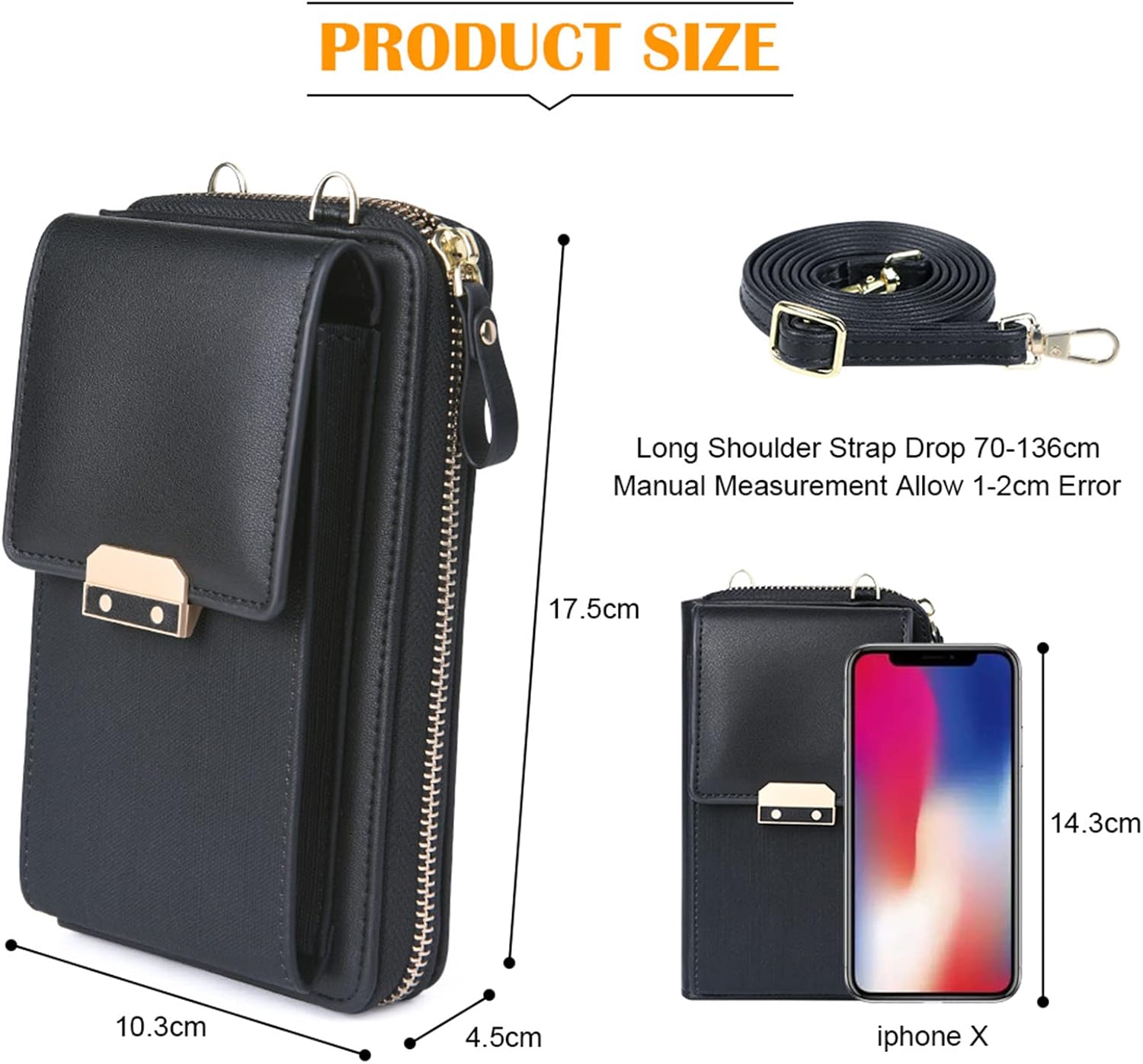 Detalle 2 de Aucuu borsa tracolla per telefono 17,5 cm