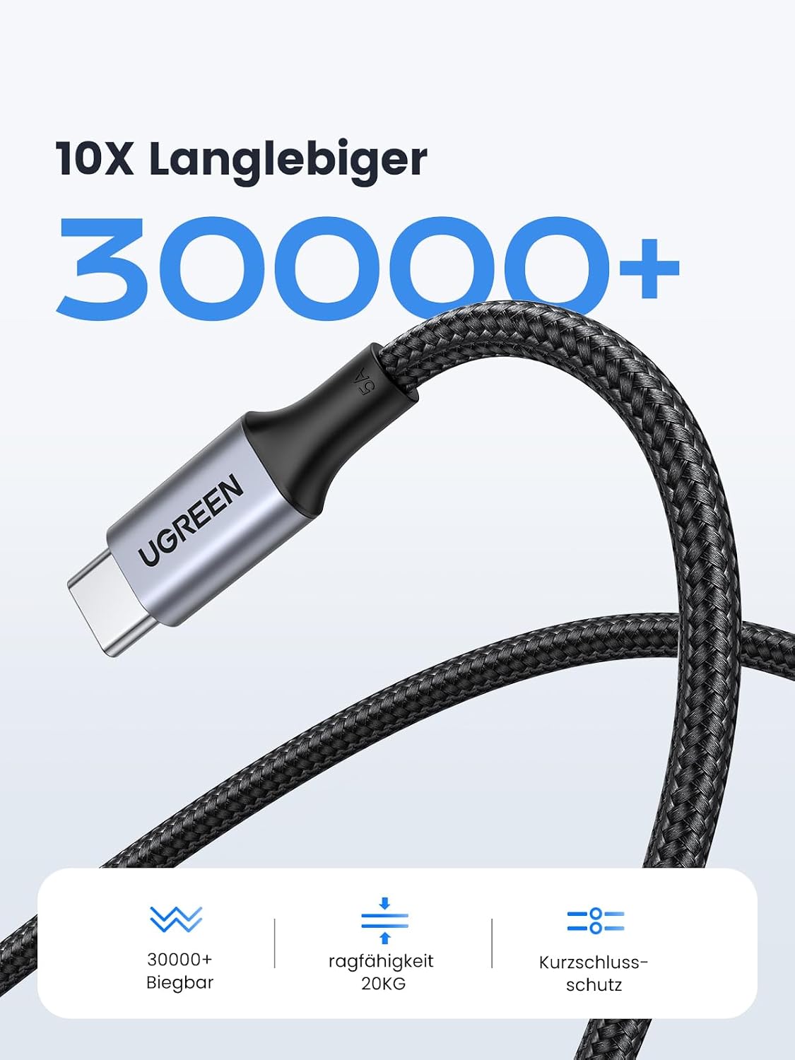 Thumbnail 5 de UGREEN USB C Kabel 100W 2 m Schnellladekabel