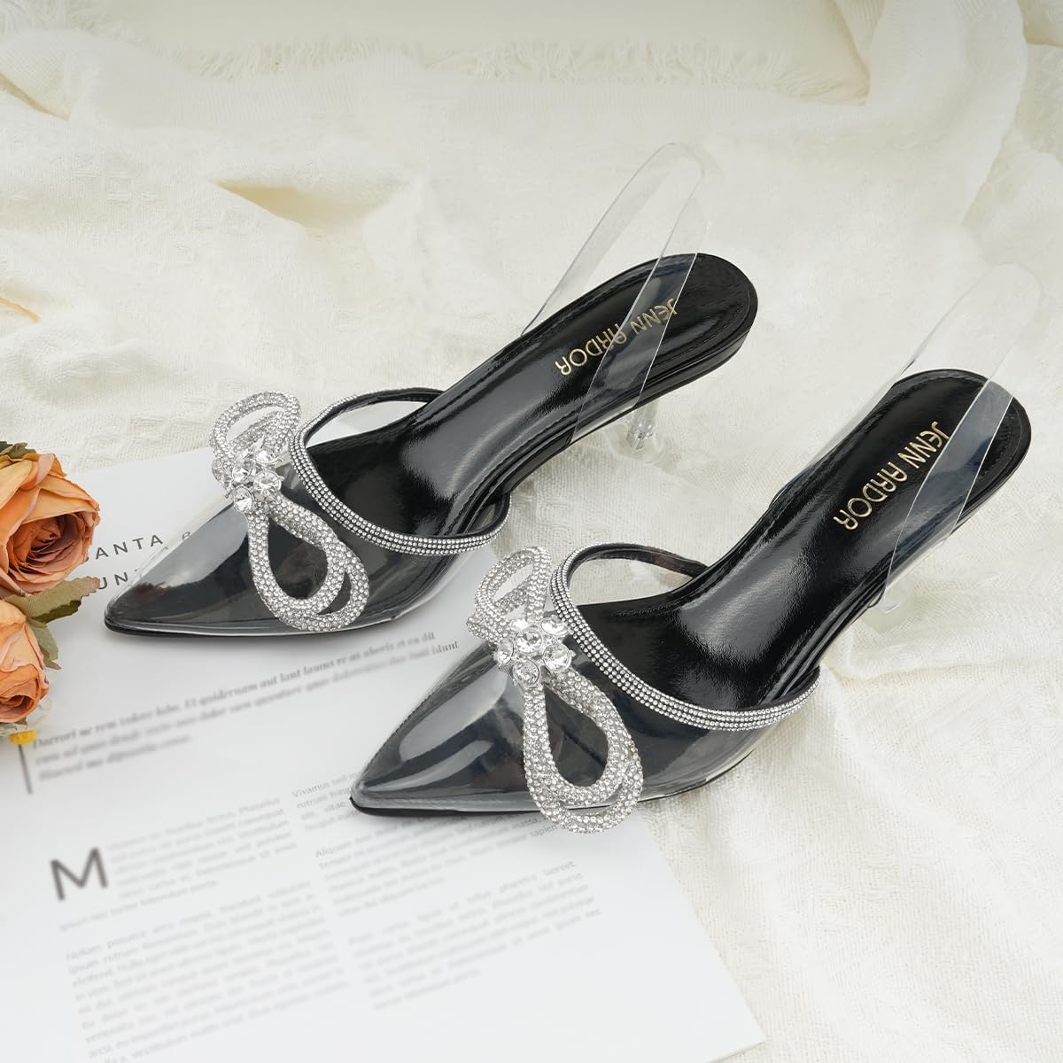 Detalle de JENN ARDOR Slingback Bow Kitten Pumps 👠