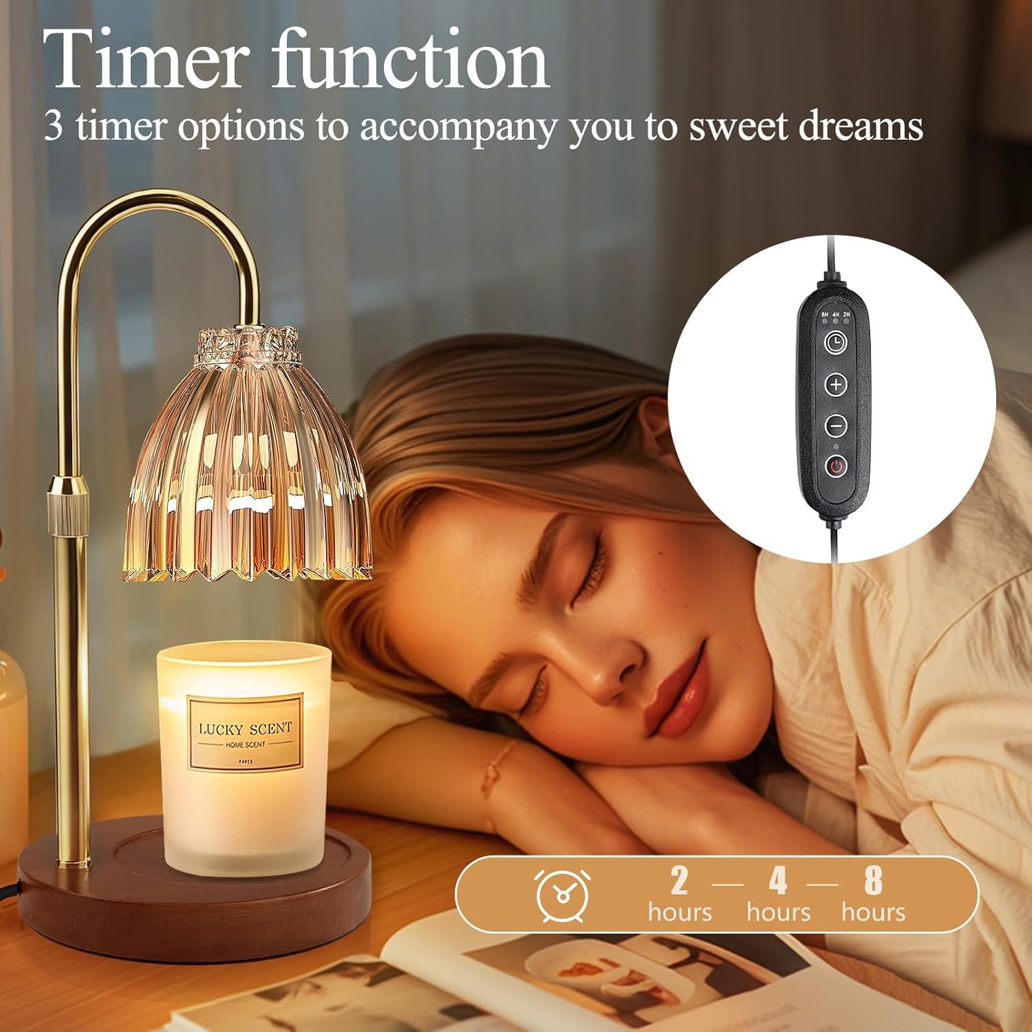 Detalle de YudouTech Candle Warmer Lamp – Adjustable Height with Timer and Dimmer