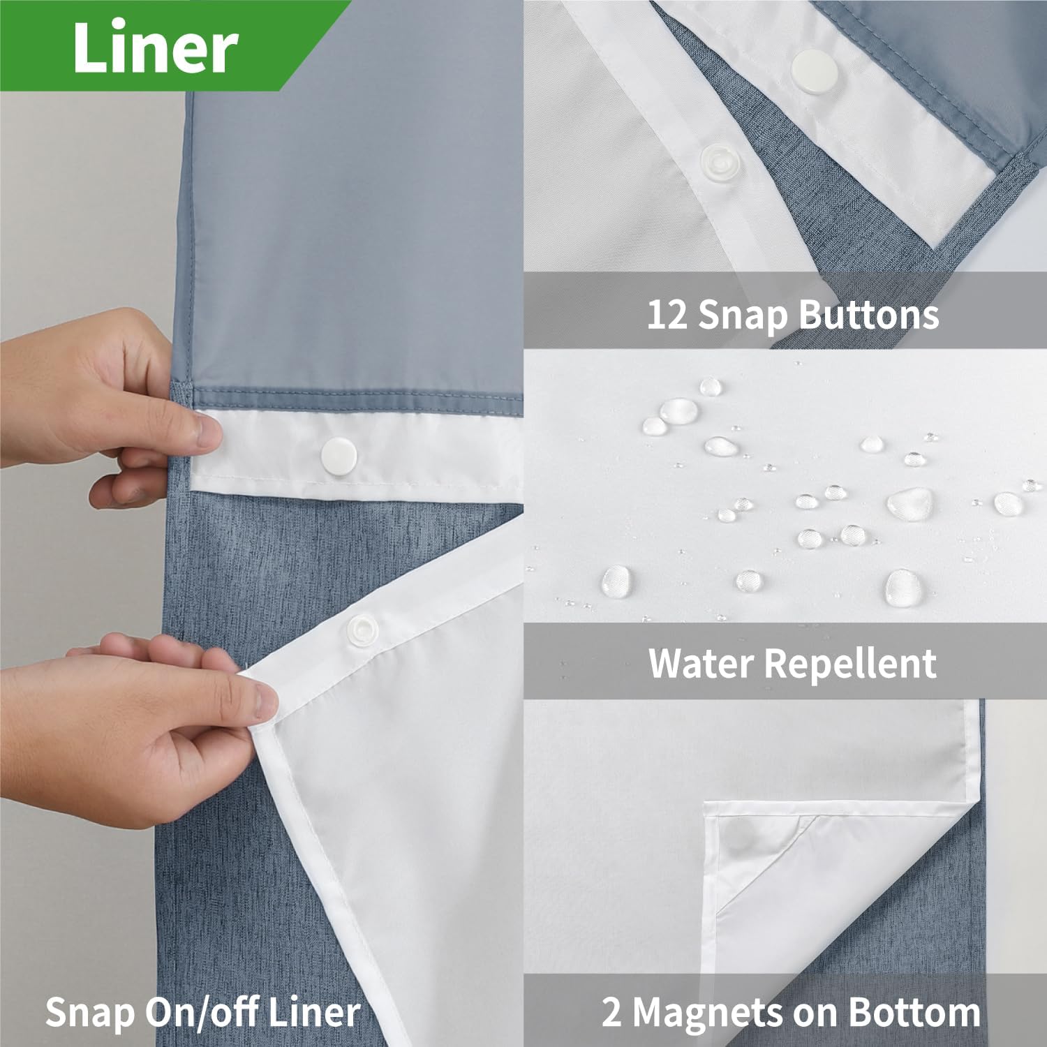 Thumbnail 5 de eachope Stall Linen Shower Curtain 54x80