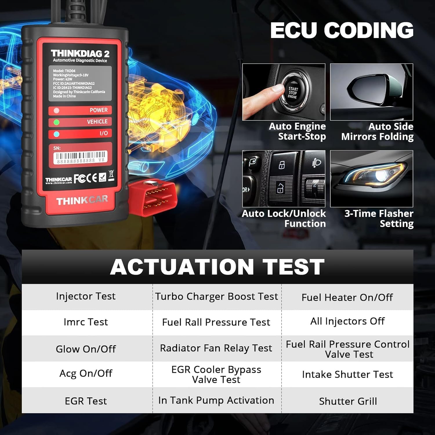 Thumbnail 2 de thinkcar ThinkDiag 2 OBD2 Diagnostic Tool: Bi-directional, CAN-FD, and ECU Coding for 120+ Brands