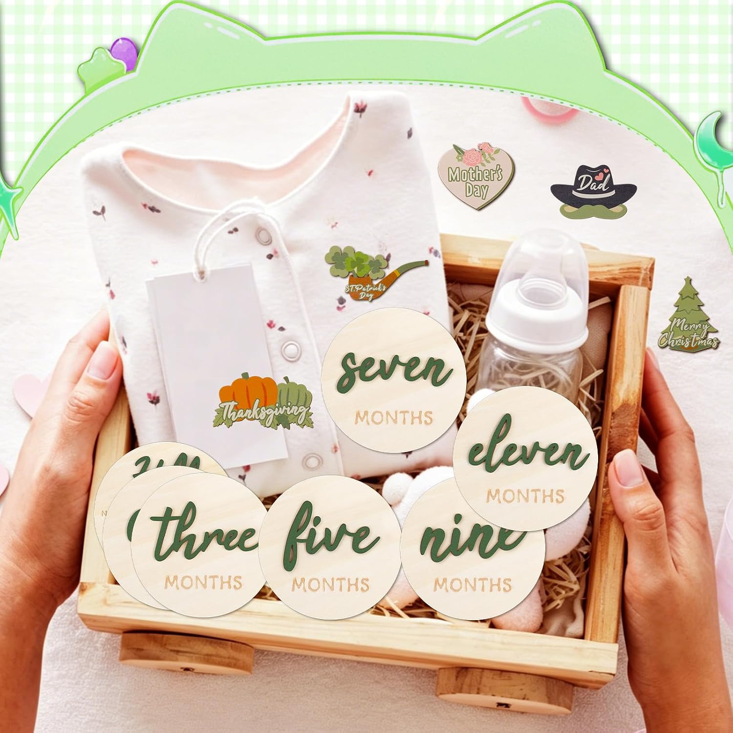 Detalle 2 de Wooden Baby Milestone Signs