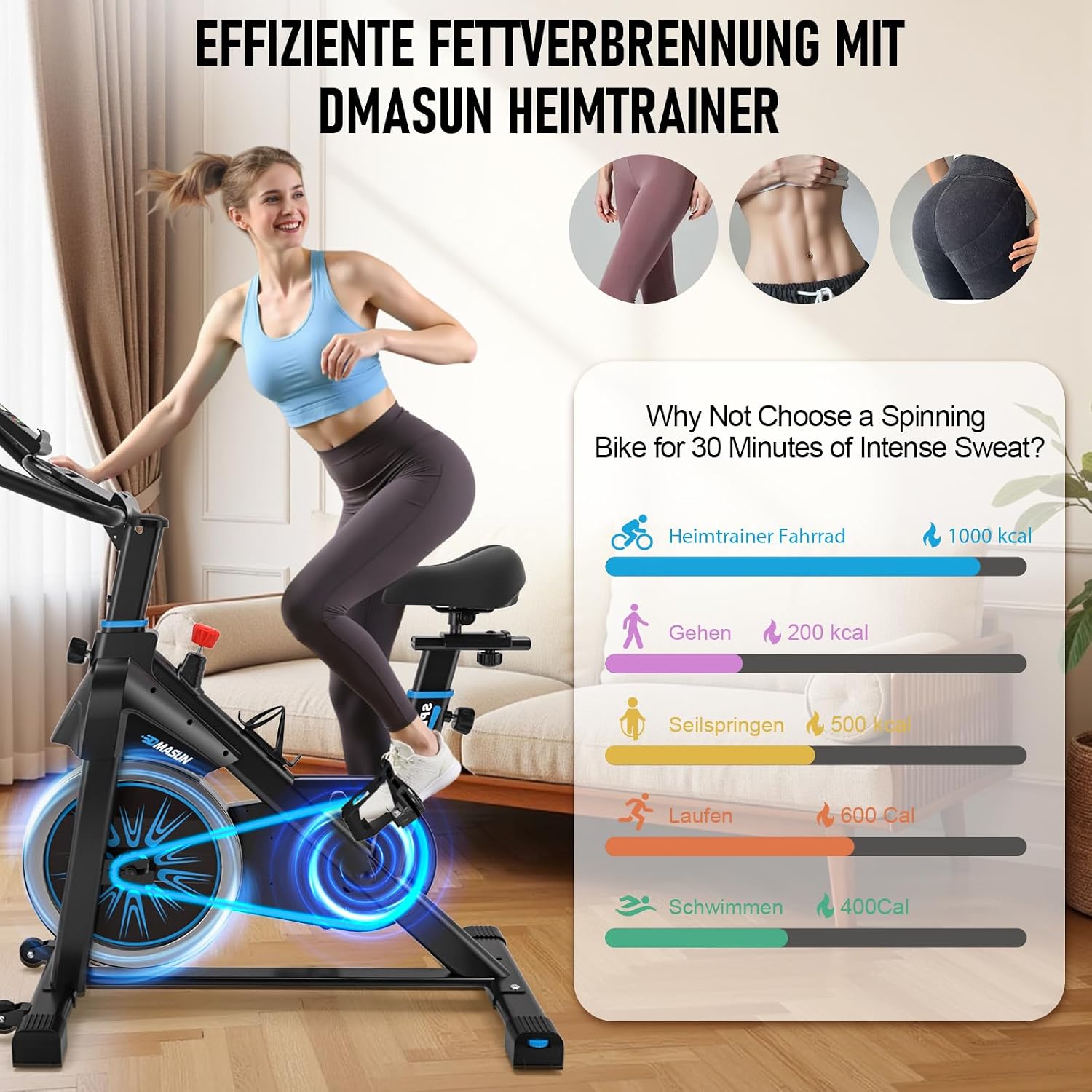 Thumbnail 4 de DMASUN Heimtrainer Fahrrad mit Magnetwiderstand