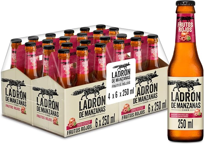 Detalle de Ladrón de Manzanas Frutos Rojos Cider 24 Botellas 🍎