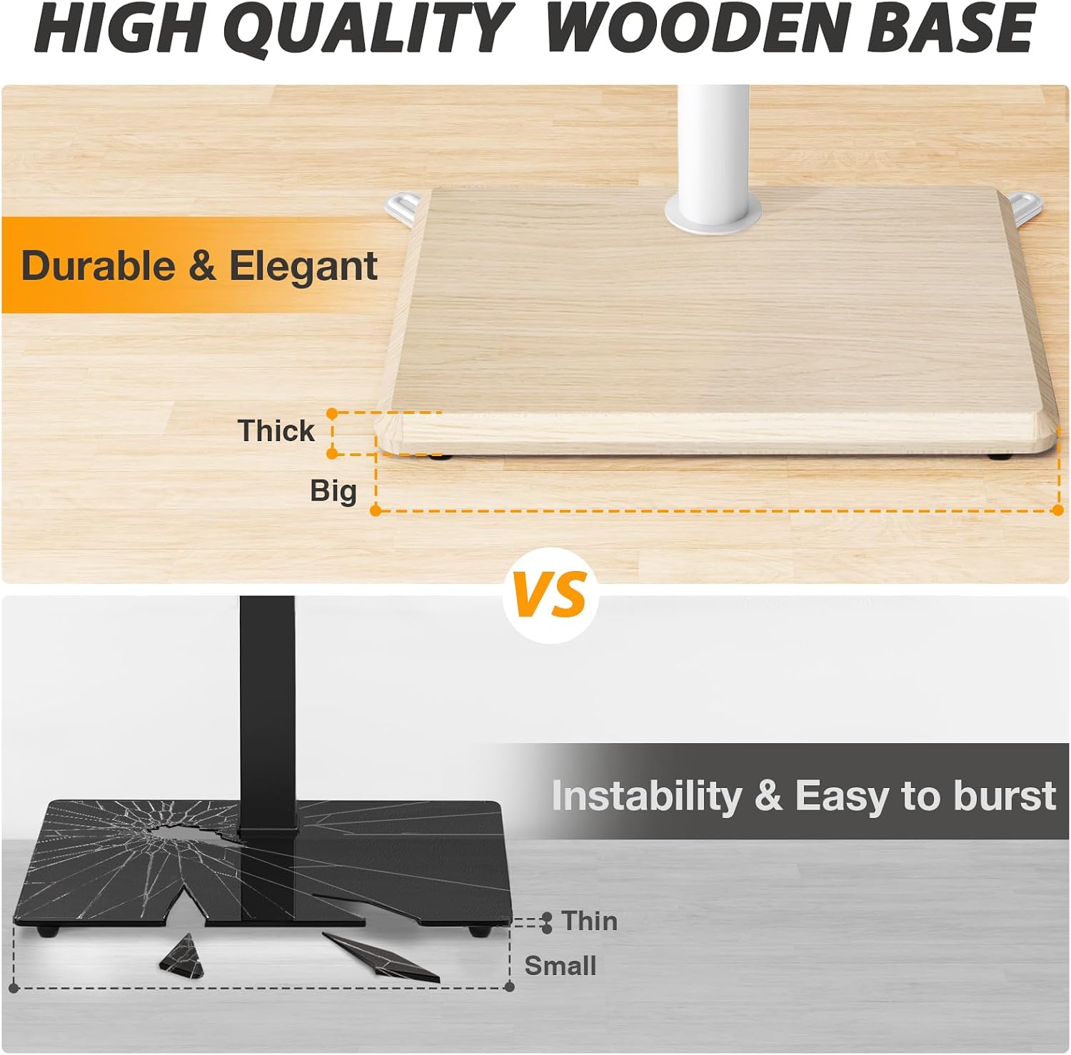 Thumbnail 6 de TVON Floor TV Stand with Power Outlet for 32-65 inch TVs up to 88 lbs