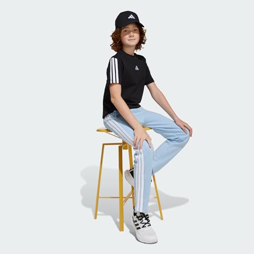 Detalle de adidas Unisex Bambini Essentials 3 Stripes T-Shirt, Black/White, 15-16 Years
