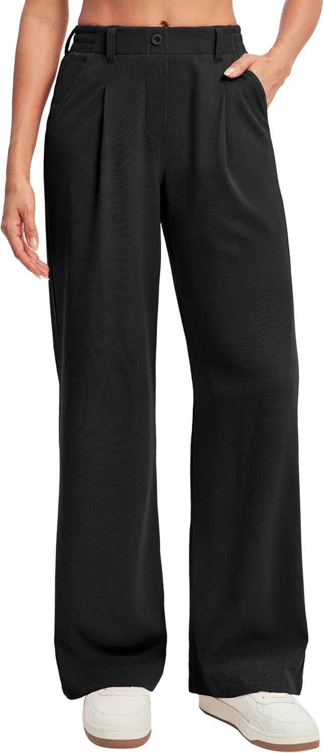 Thumbnail 6 de Ewedoos Wide Leg Trousers for Women – Stretchy Palazzo Pants with Pockets for Work and Casual Wear