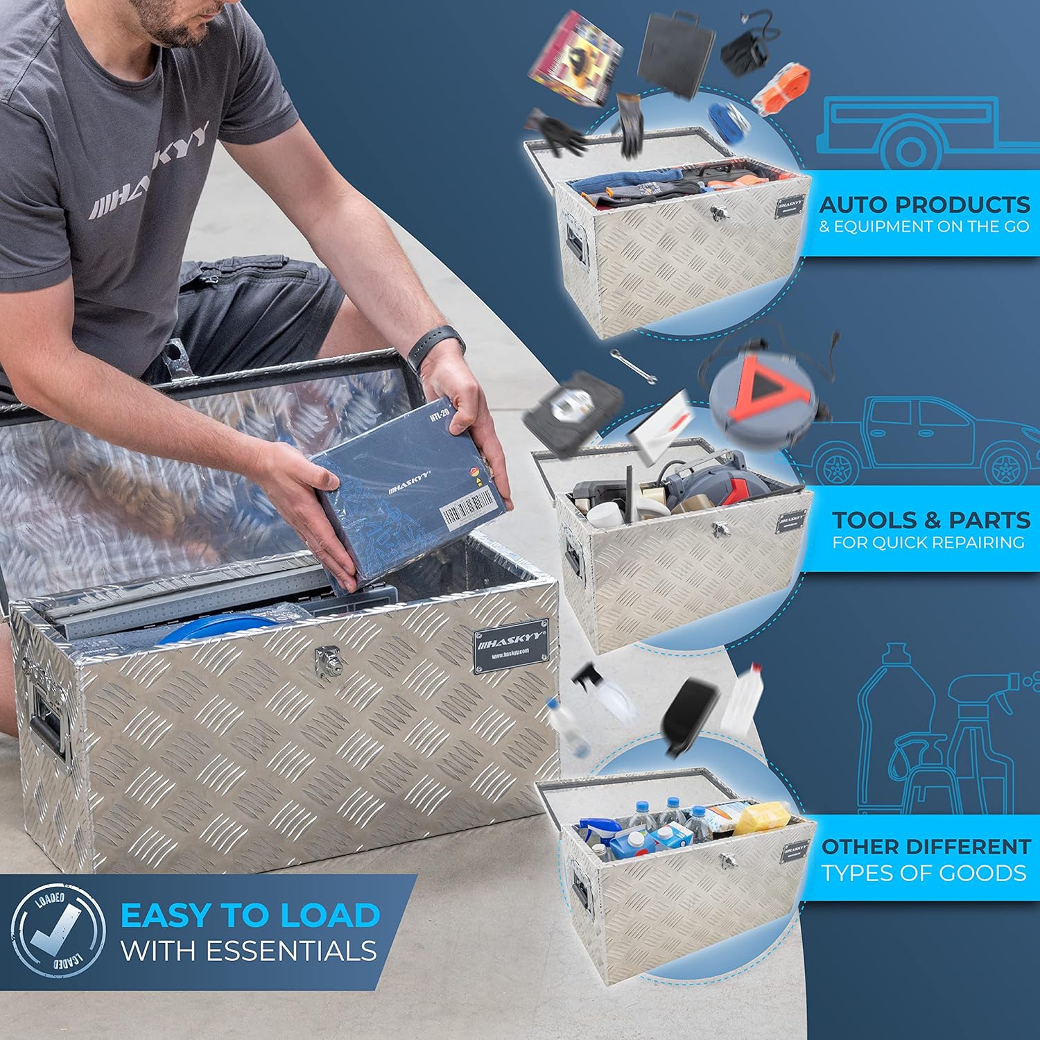 Thumbnail 2 de HASKYY Aluminium Transportbox 615x265x300 mm